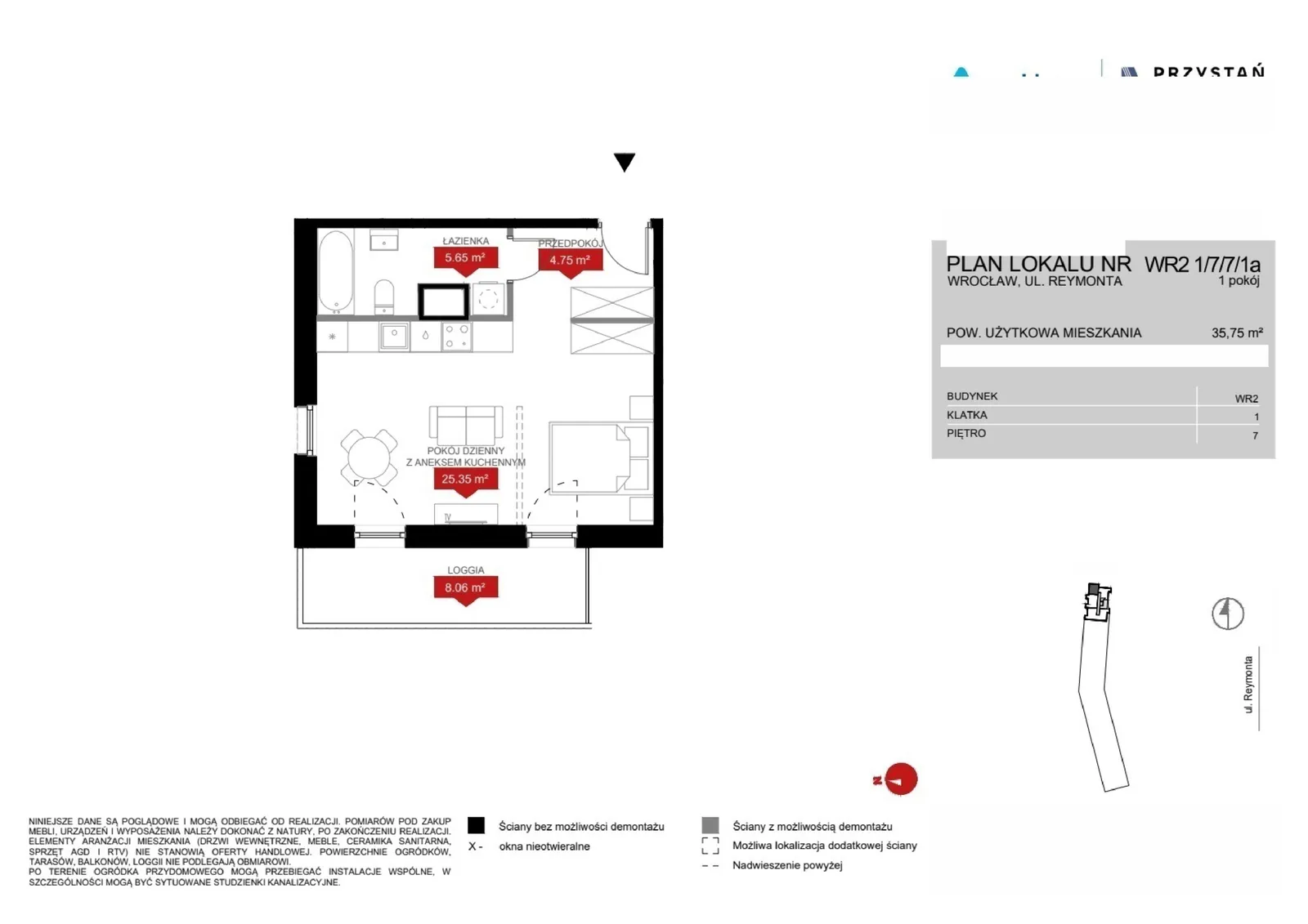 Rzut: Lokal WR2 1/7/7/1a, 1 pok.