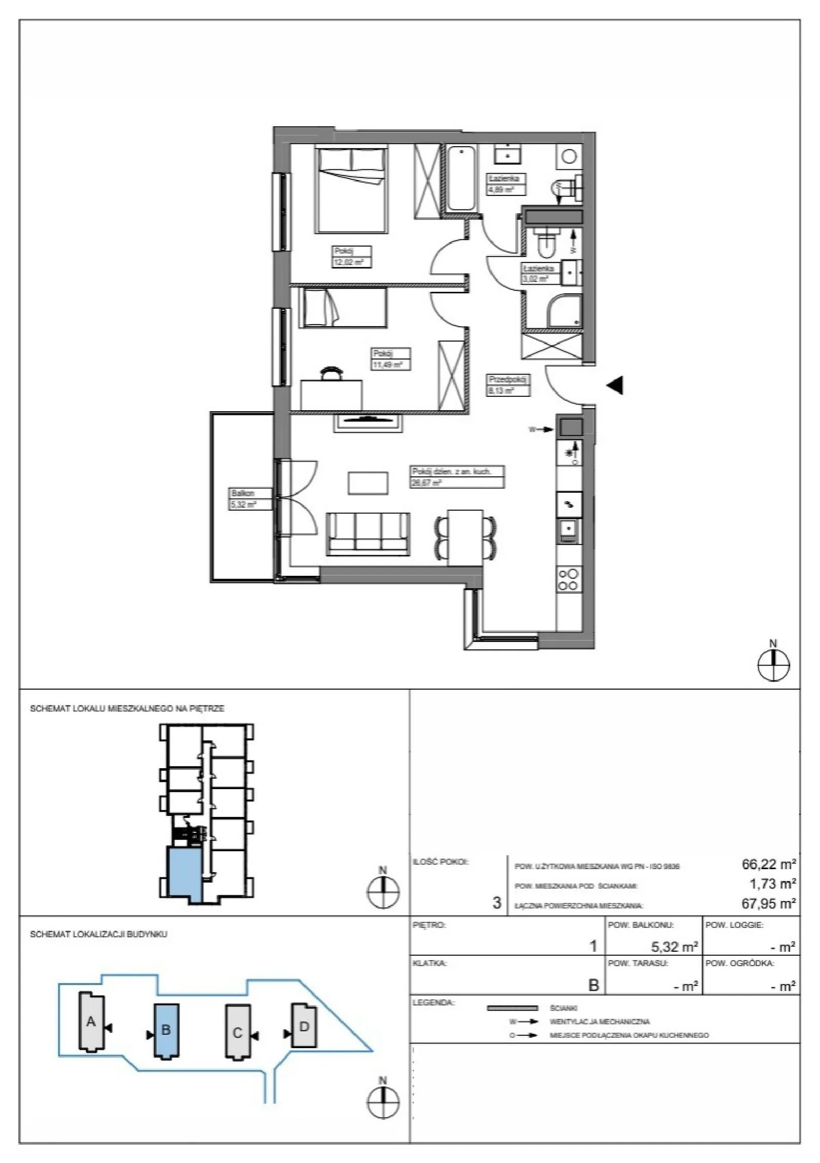 Планировка: Квартира № KR8/B/1/9