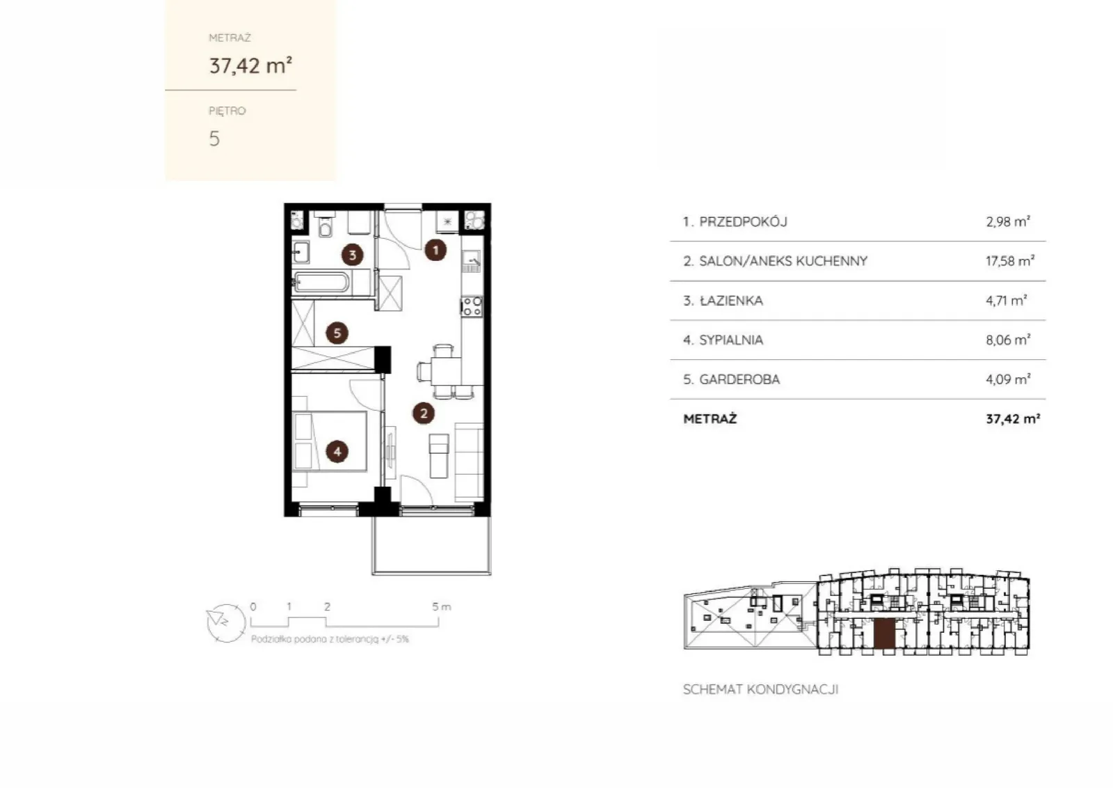 Floor plan: Apartment no. 2.A.5.04