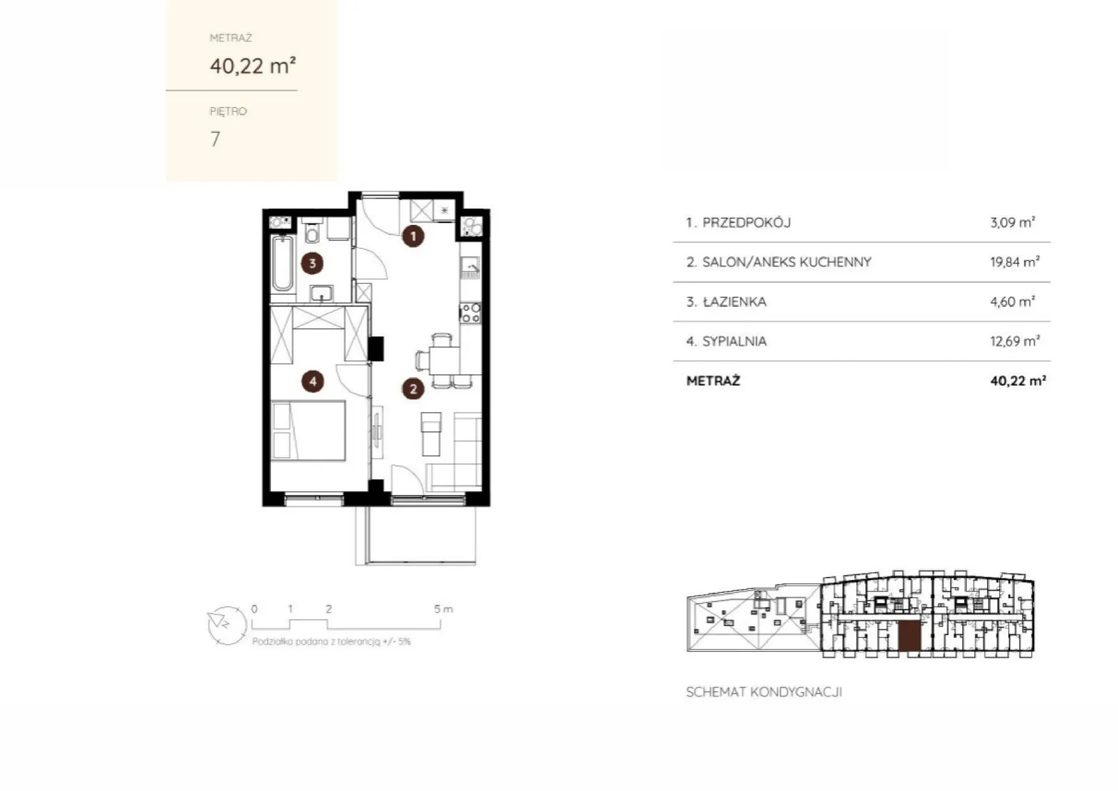 Floor plan: Apartment no. 2.A.7.03