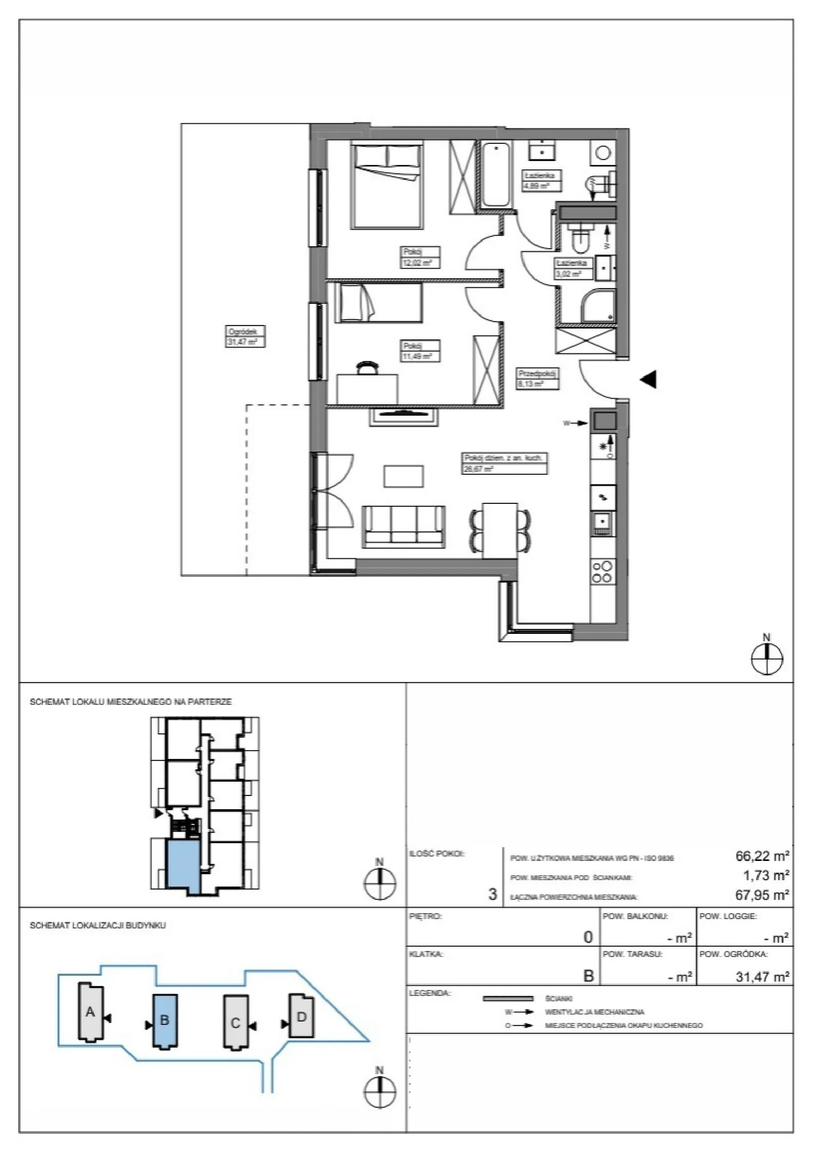 Floor plan: Apartment no. KR8/B/0/8