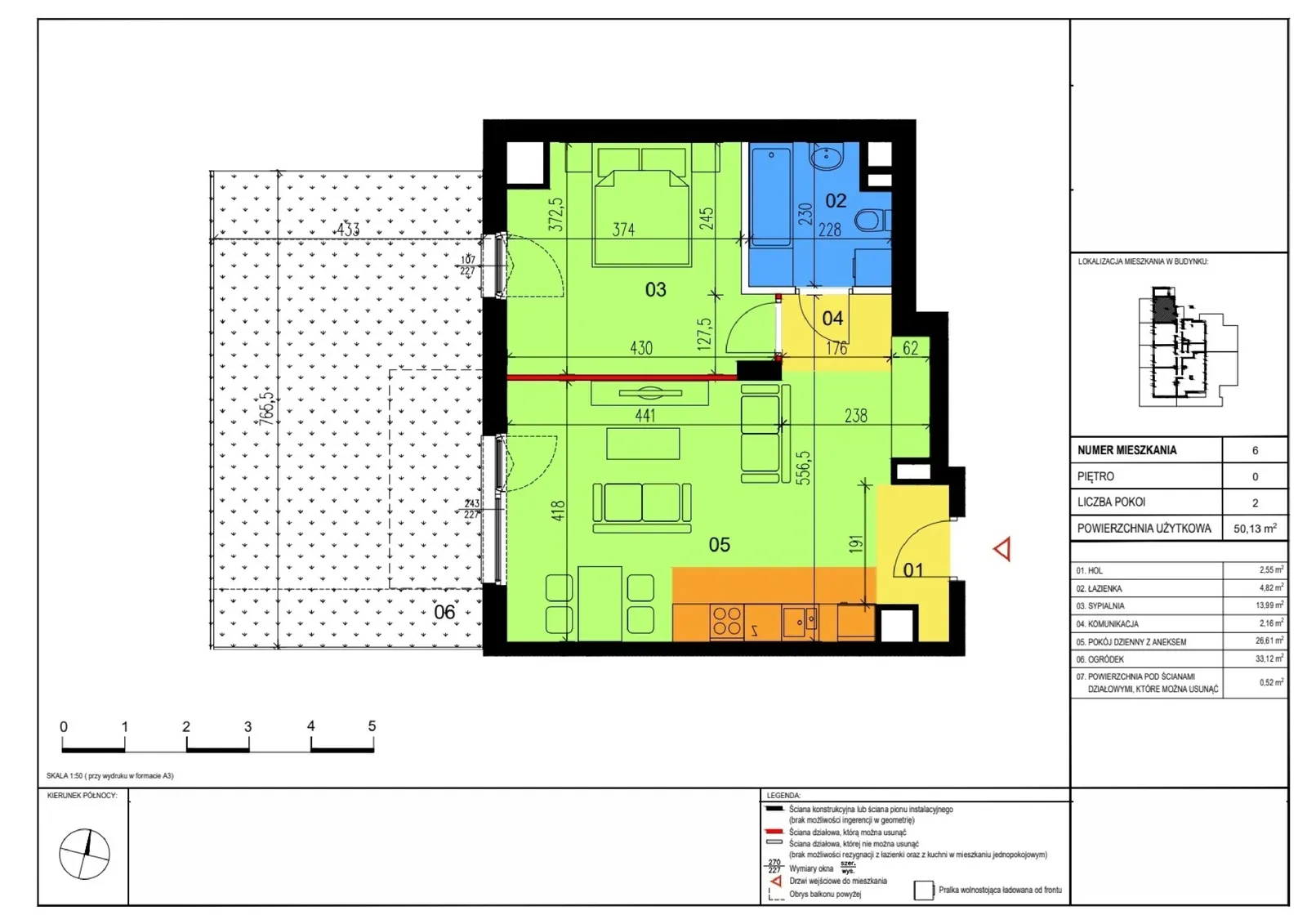 Rzut: Lokal 6, 2 pok.