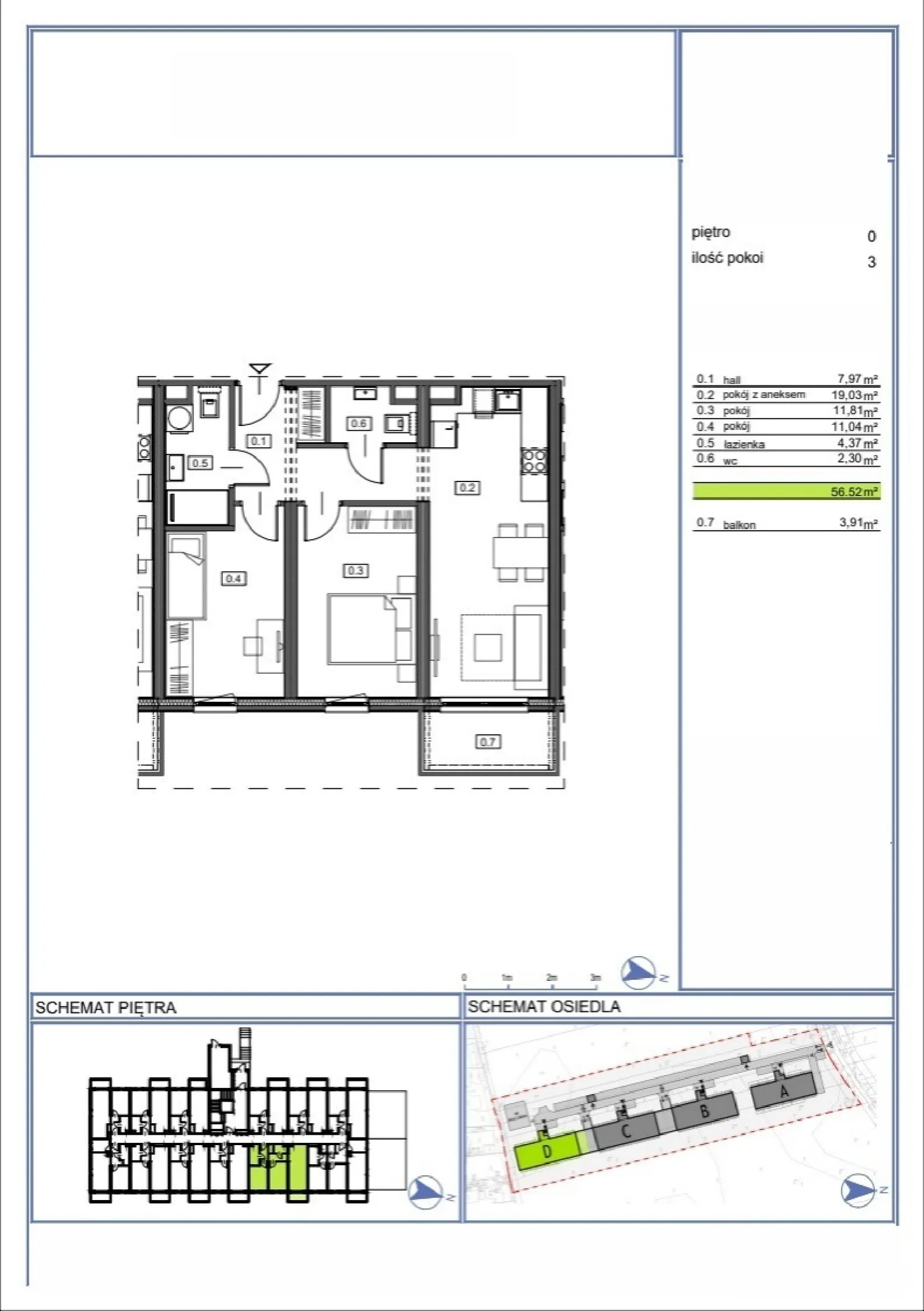 Rzut: Lokal 05, 3 pok.