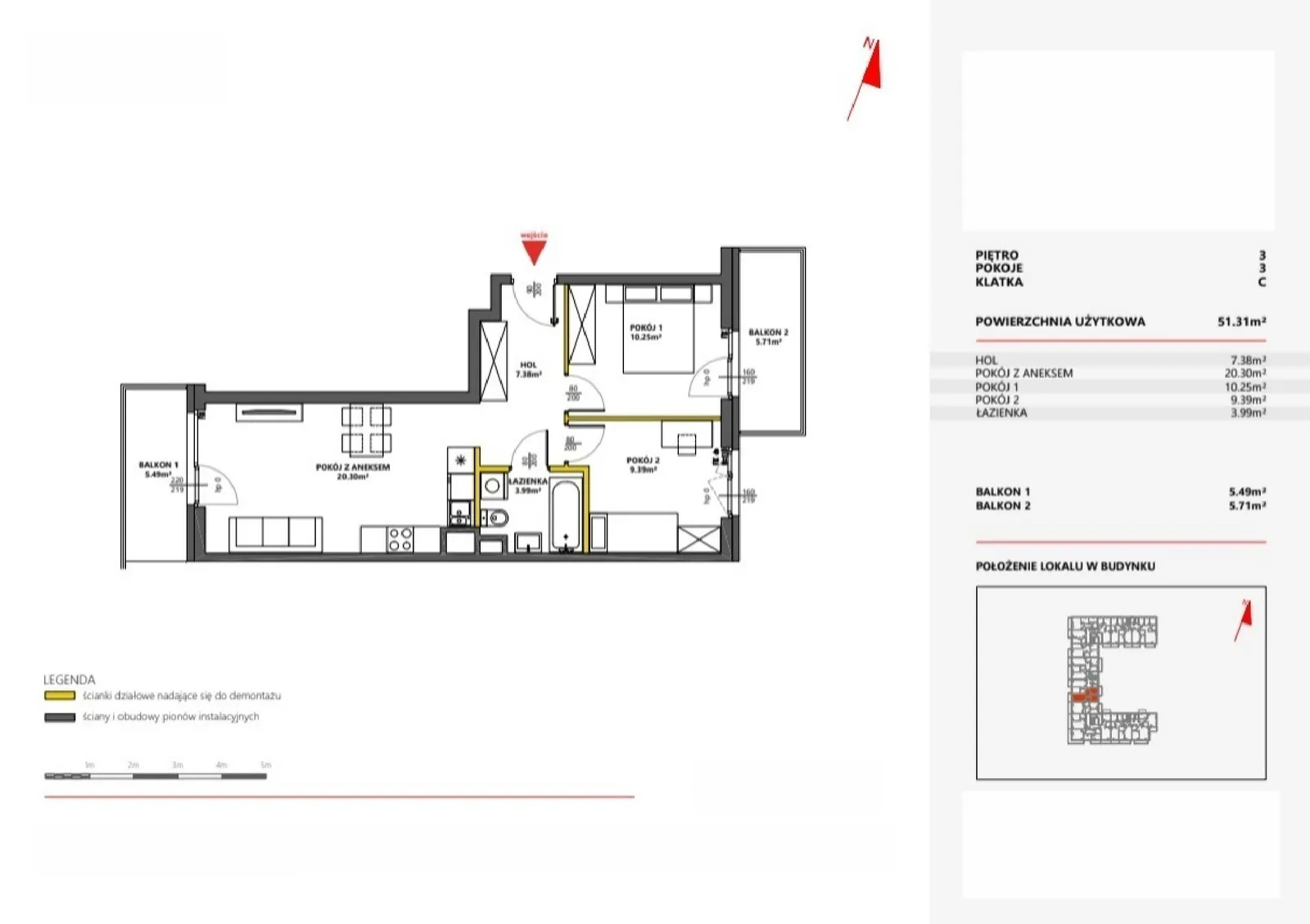 Floor plan: Apartment no. 63