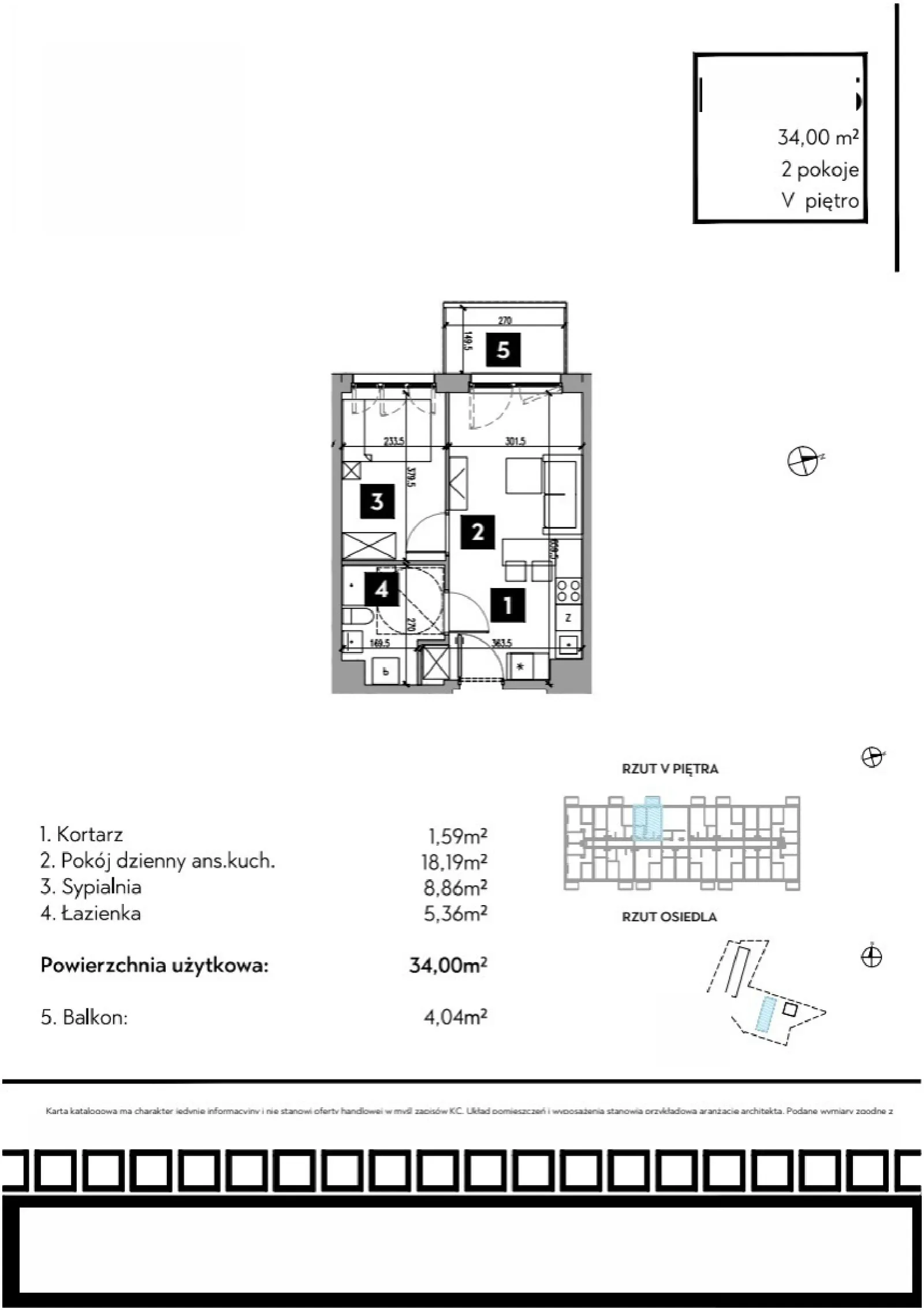 Rzut: Lokal B1/5/15, 2 pok.