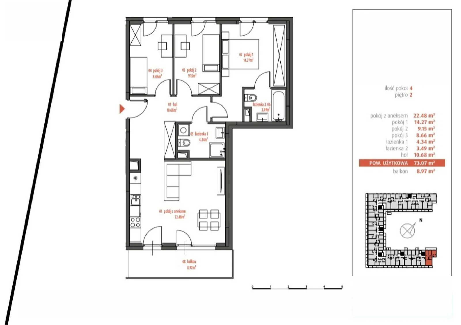 Floor plan: Apartment no. PUR/AF3.3