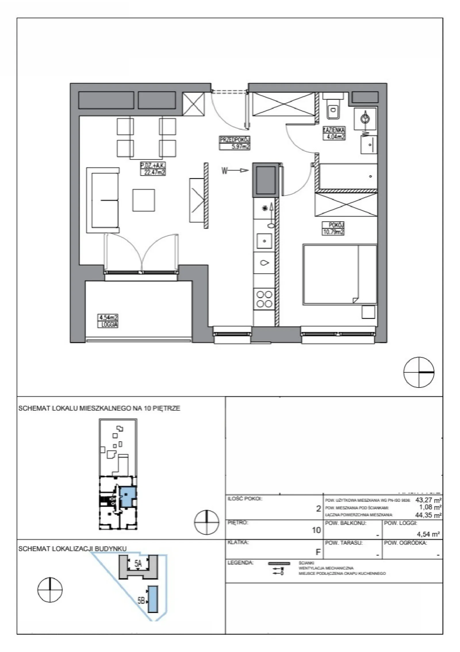 Floor plan: Apartment no. KR5/F/10/2
