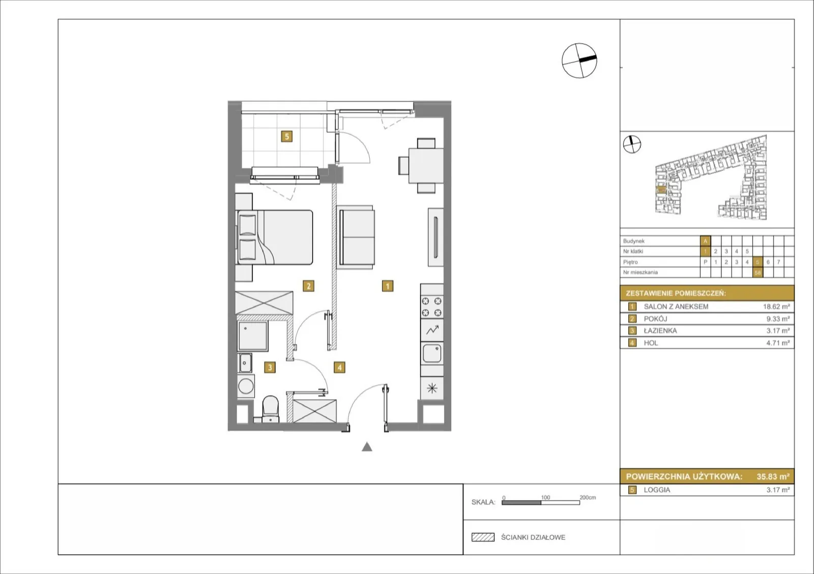 Floor plan: Apartment no. A58