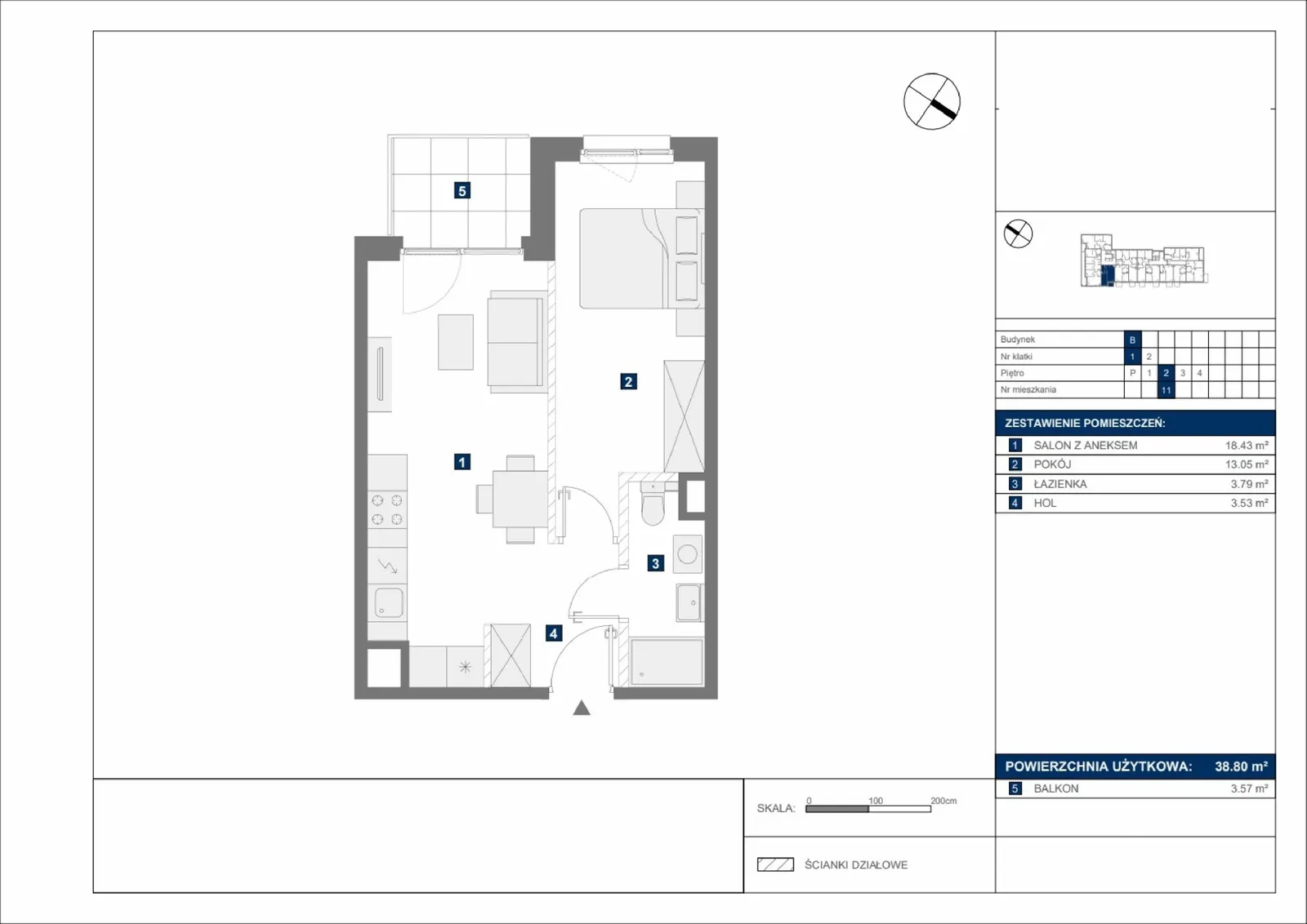 Floor plan: Apartment no. B11