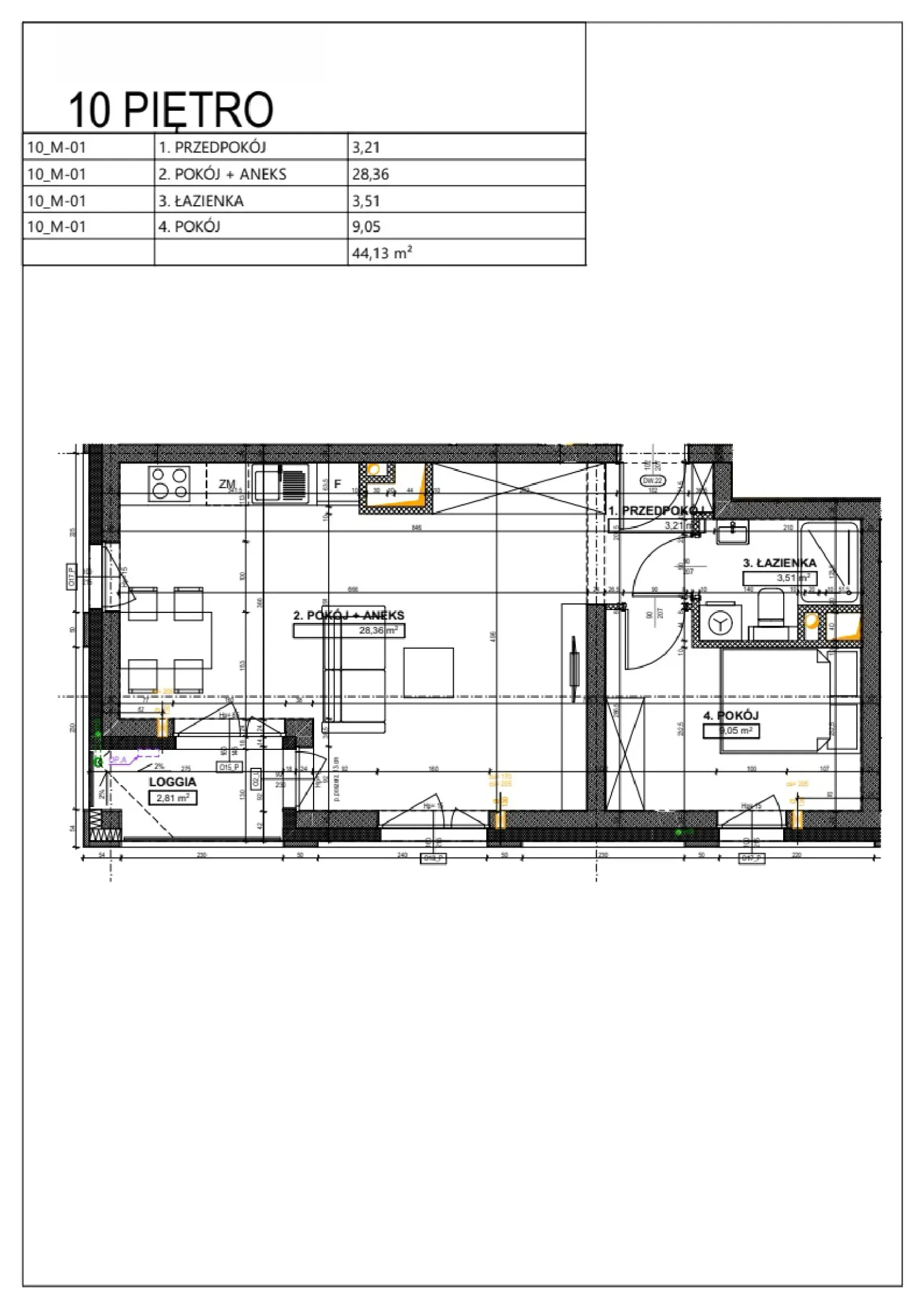 Floor plan: Apartment no. B107_B