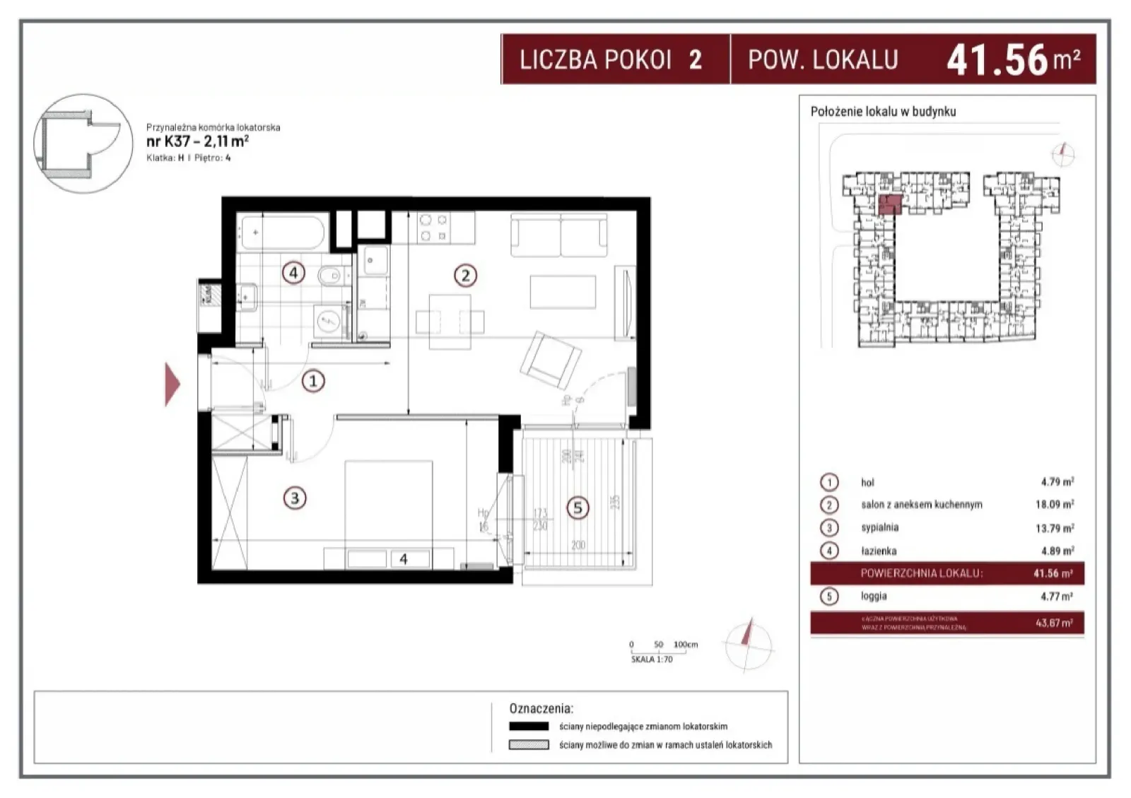 Floor plan: Apartment no. H/5/179