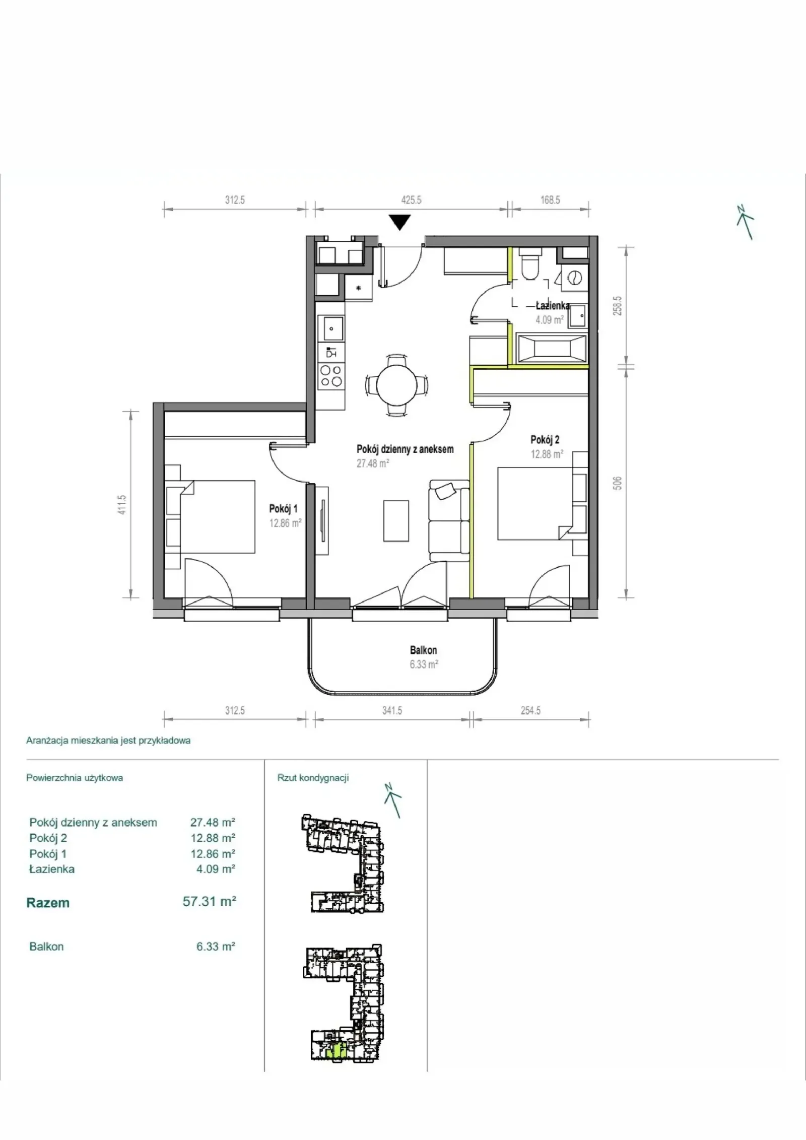 Floor plan: Apartment no. B/3/171