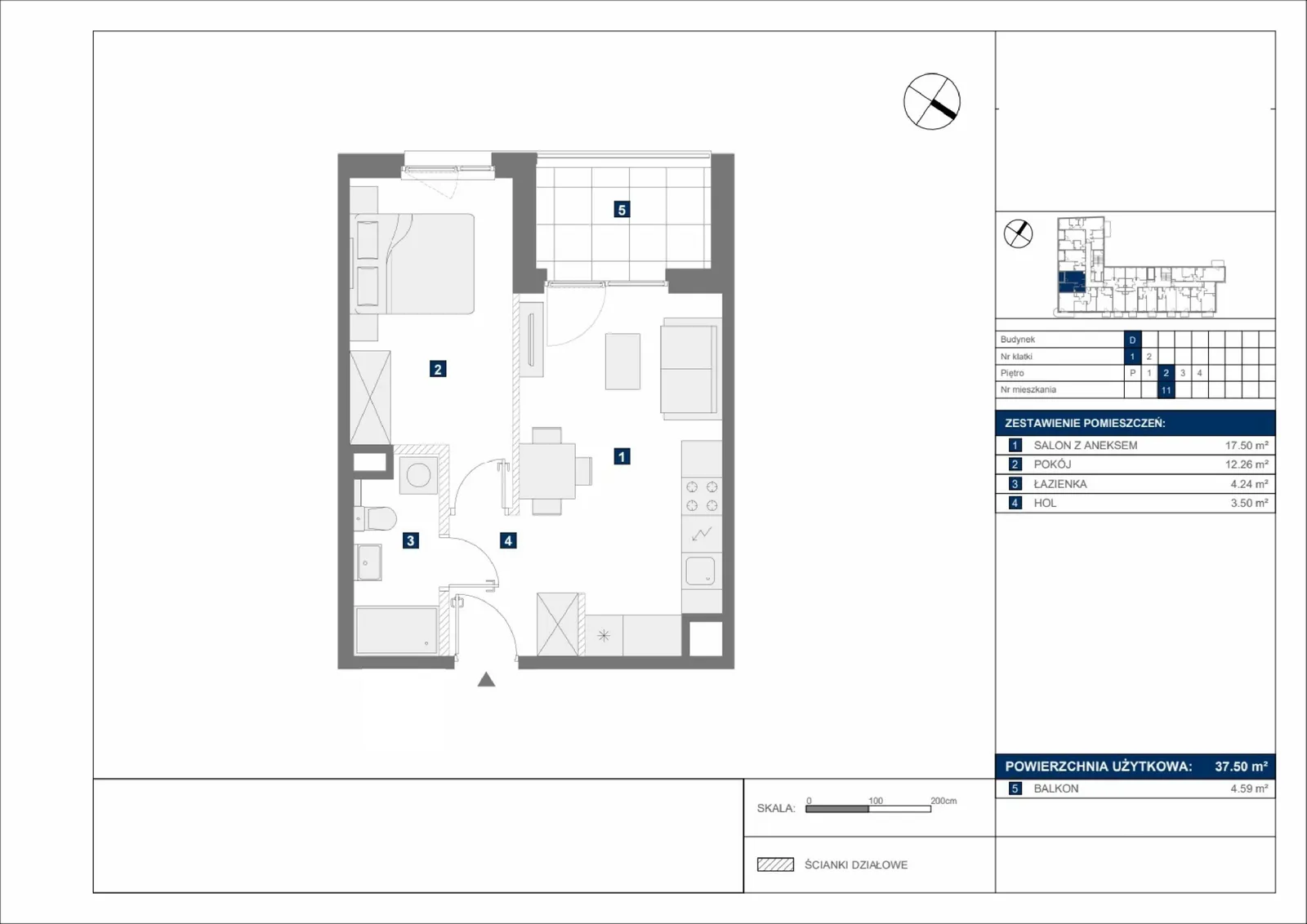 Floor plan: Apartment no. D11
