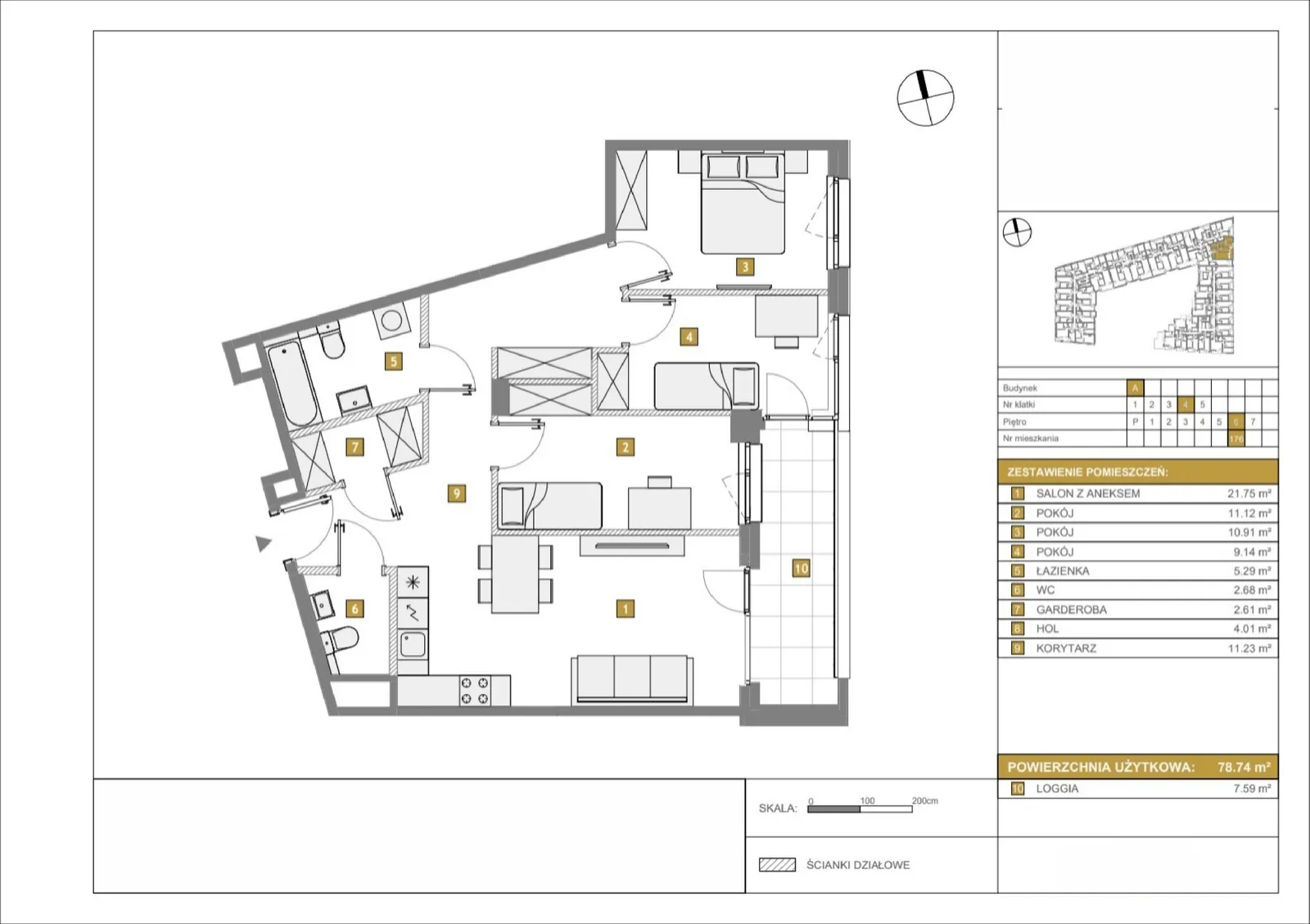 Floor plan: Apartment no. A176