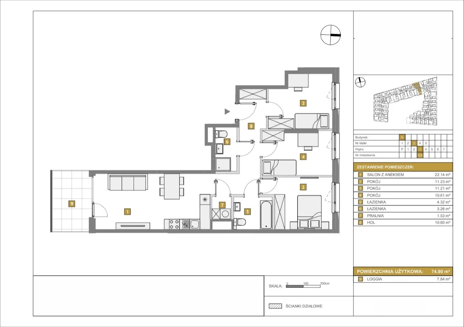 Floor plan: Apartment no. A125