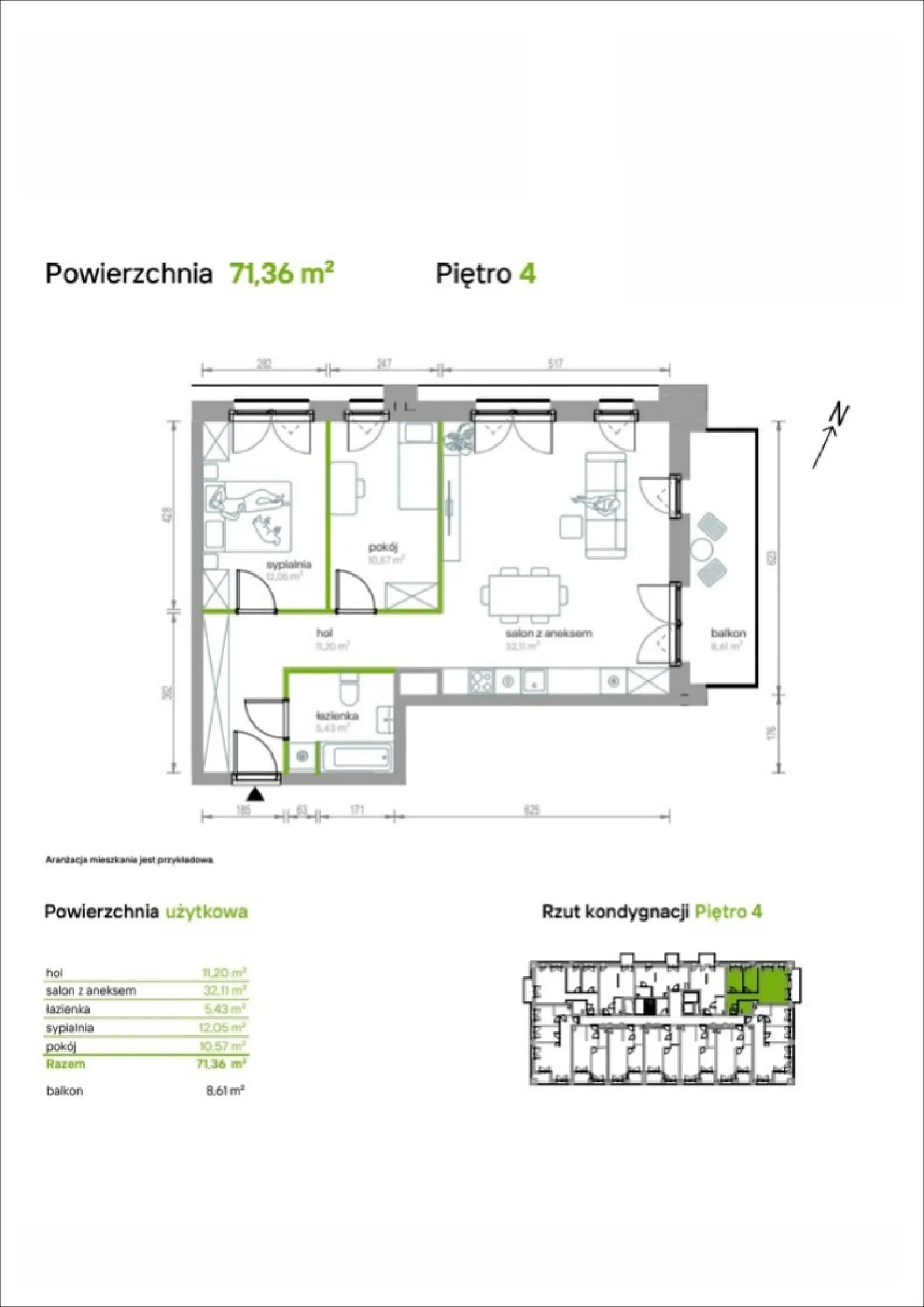 Rzut: Lokal 4/A/07, 3 pok.