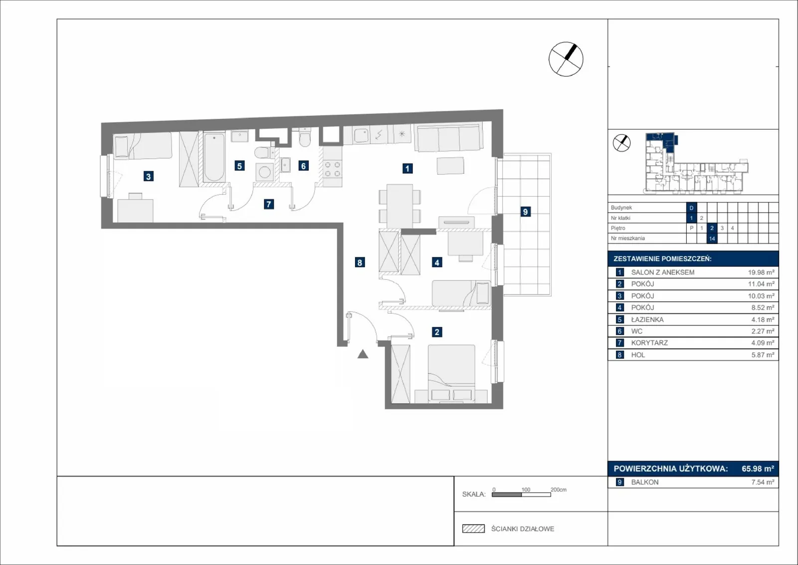 Floor plan: Apartment no. D14