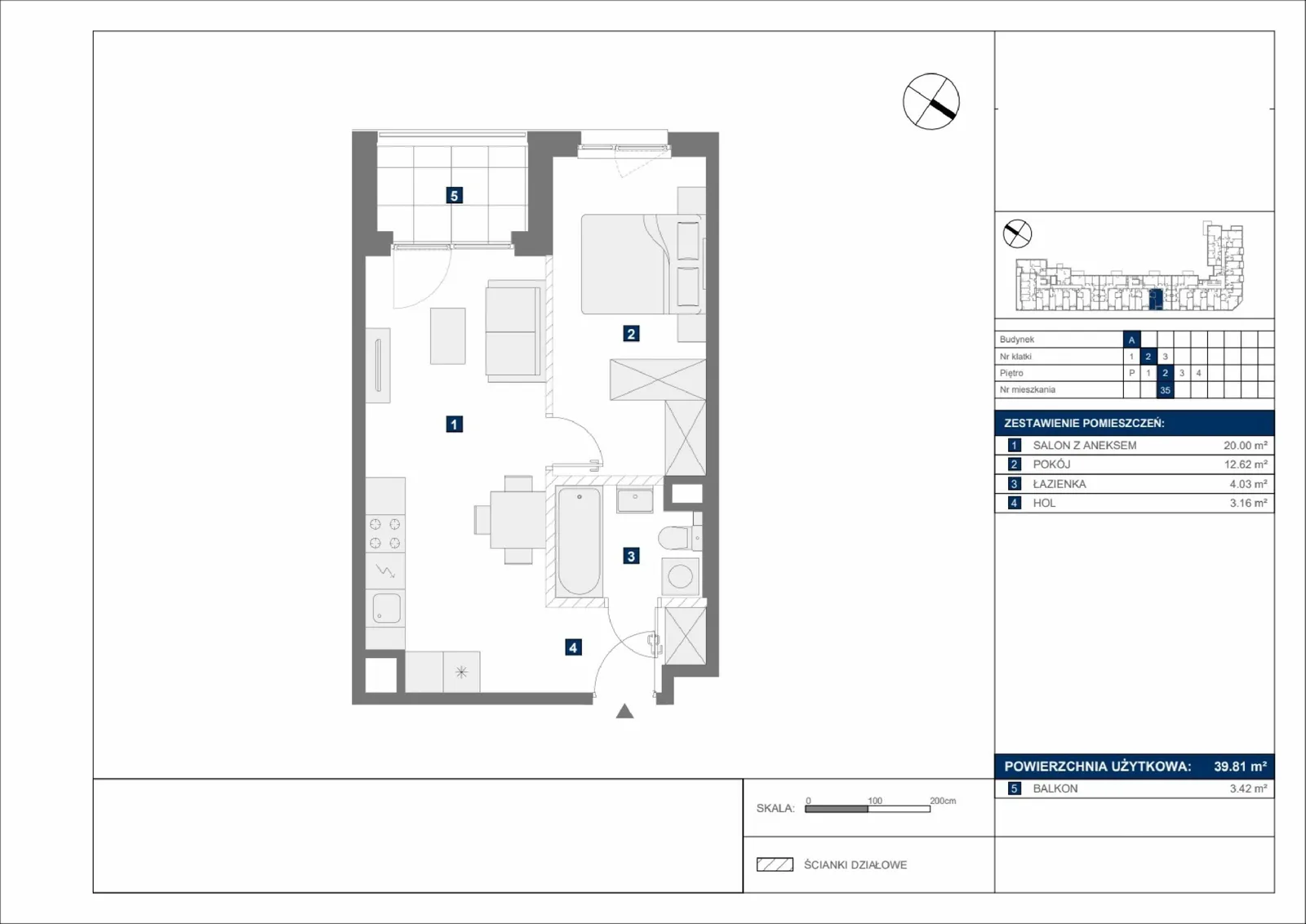 Floor plan: Apartment no. A35