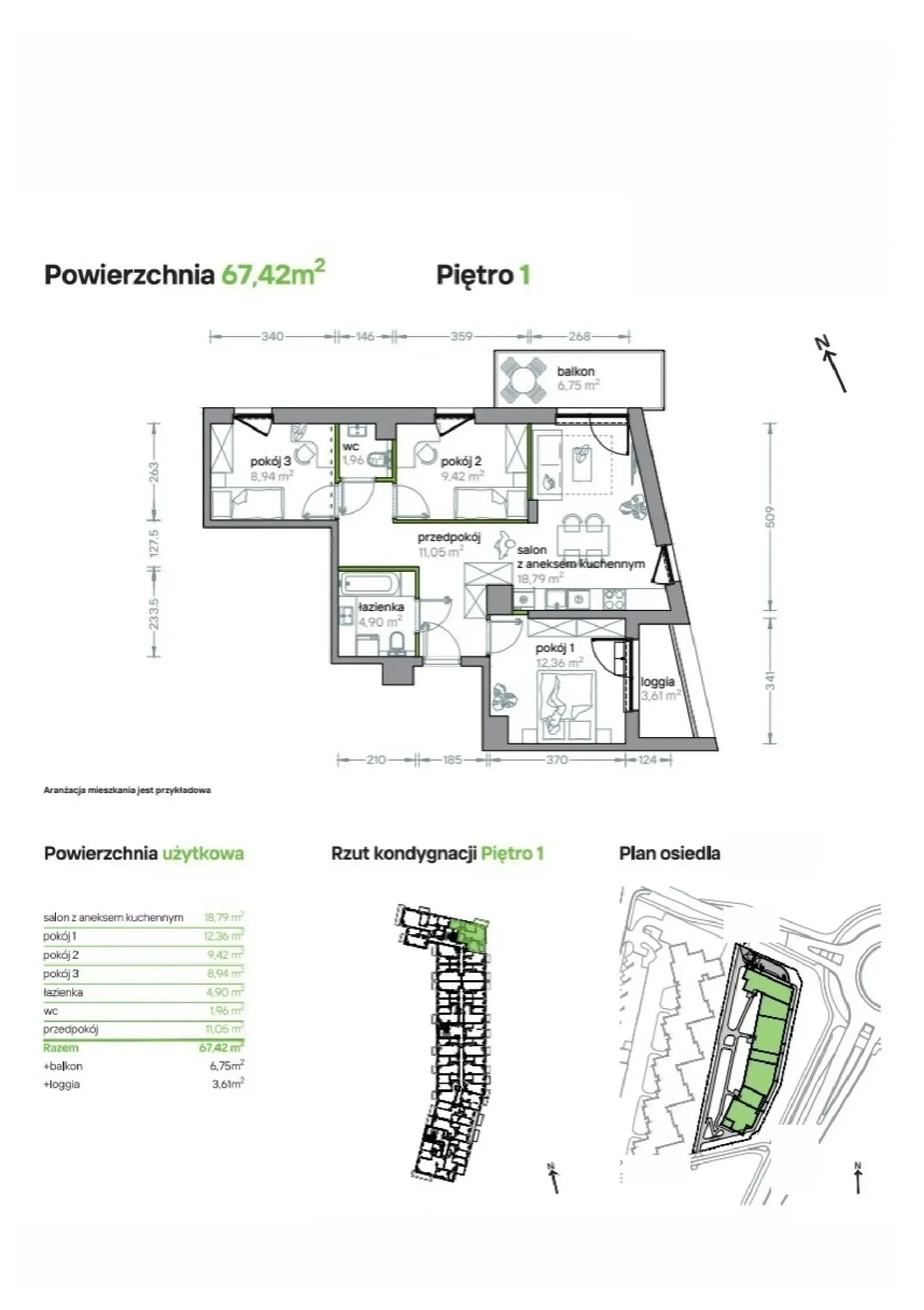 Floor plan: Apartment no. A/KL1/1/02
