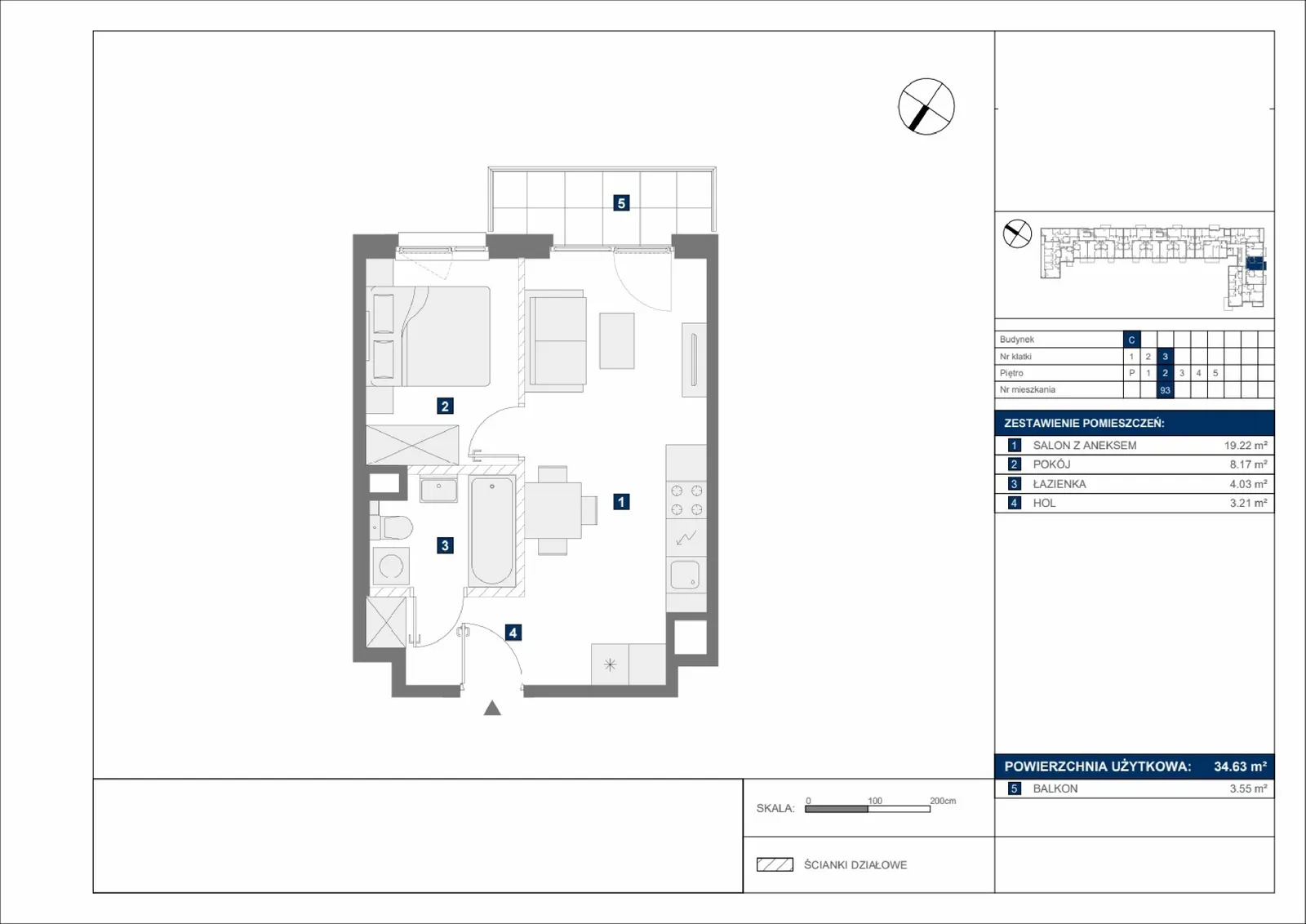 Floor plan: Apartment no. C93