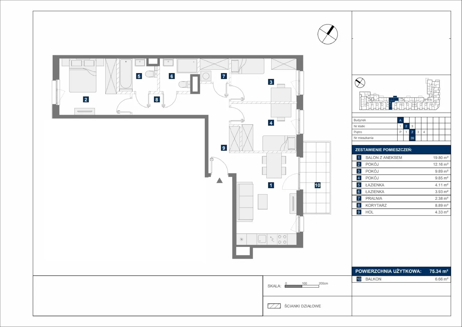 Floor plan: Apartment no. A39