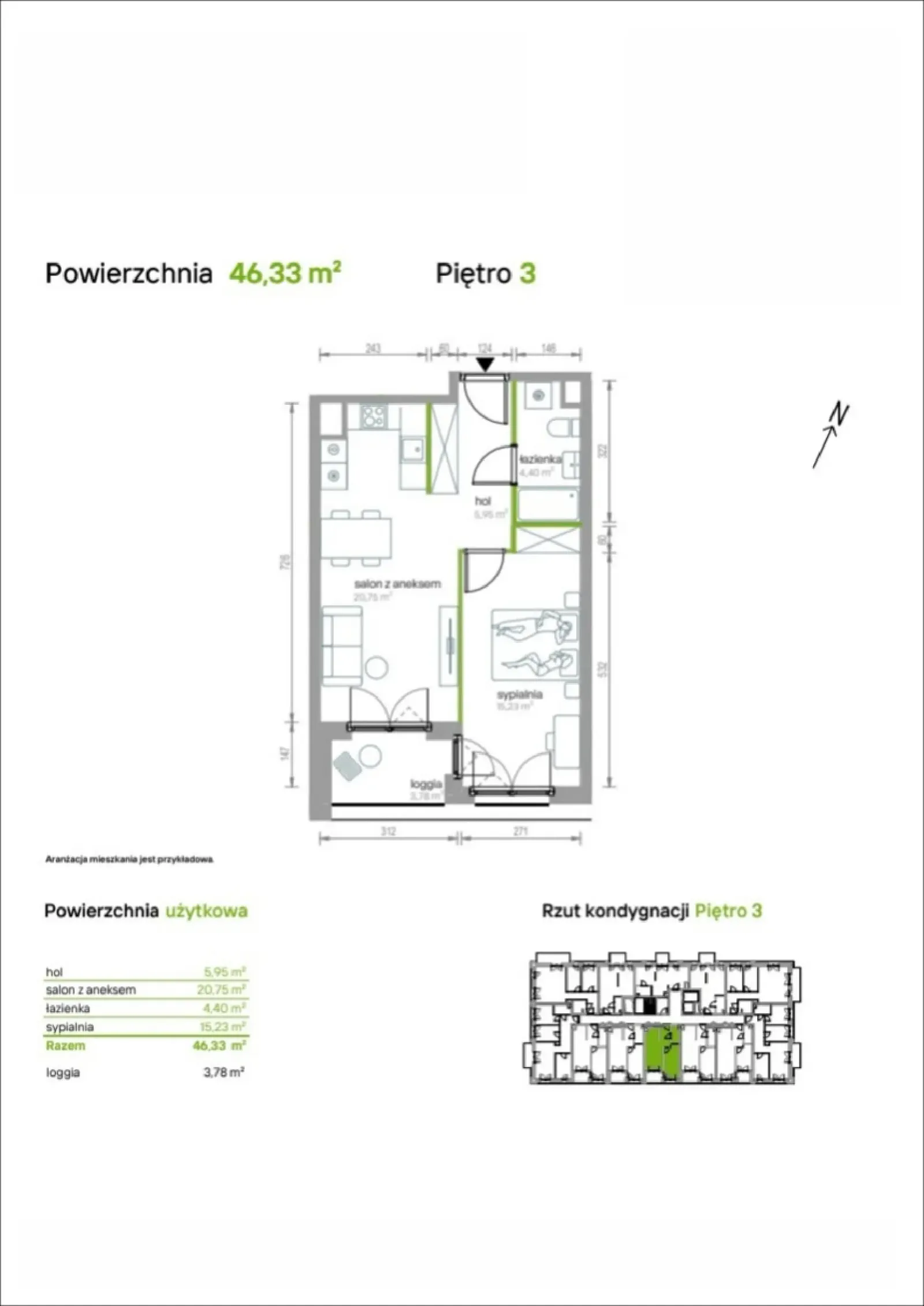 Rzut: Lokal 3/A/03, 2 pok.