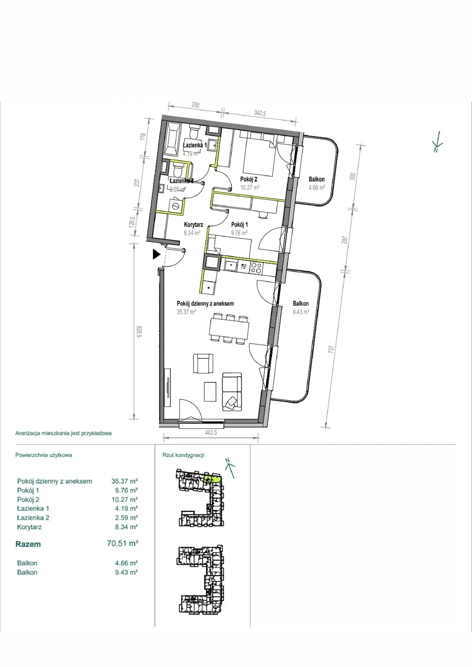Floor plan: Apartment no. A/2/52