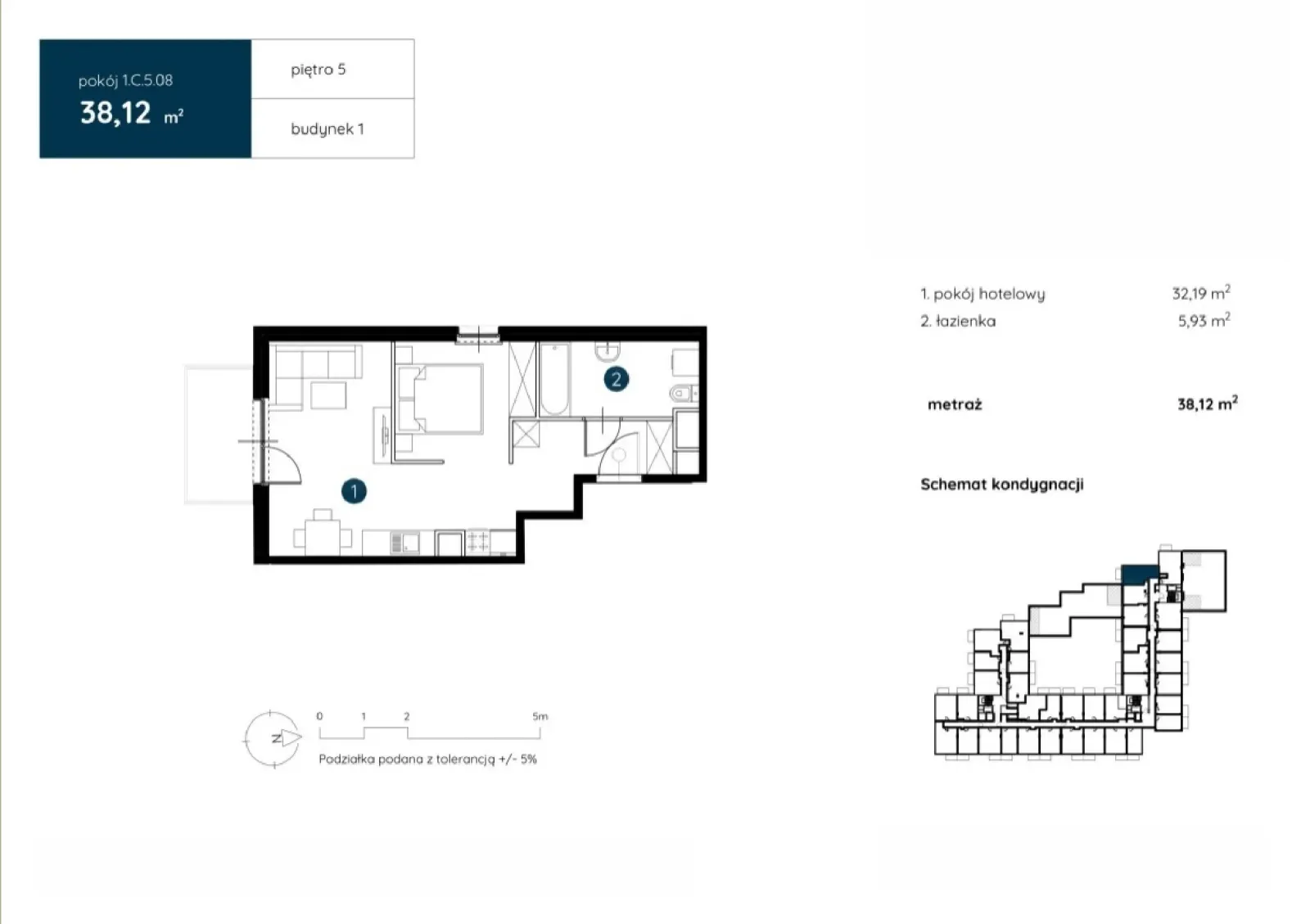 Floor plan: Apartment no. 1.C.5.08