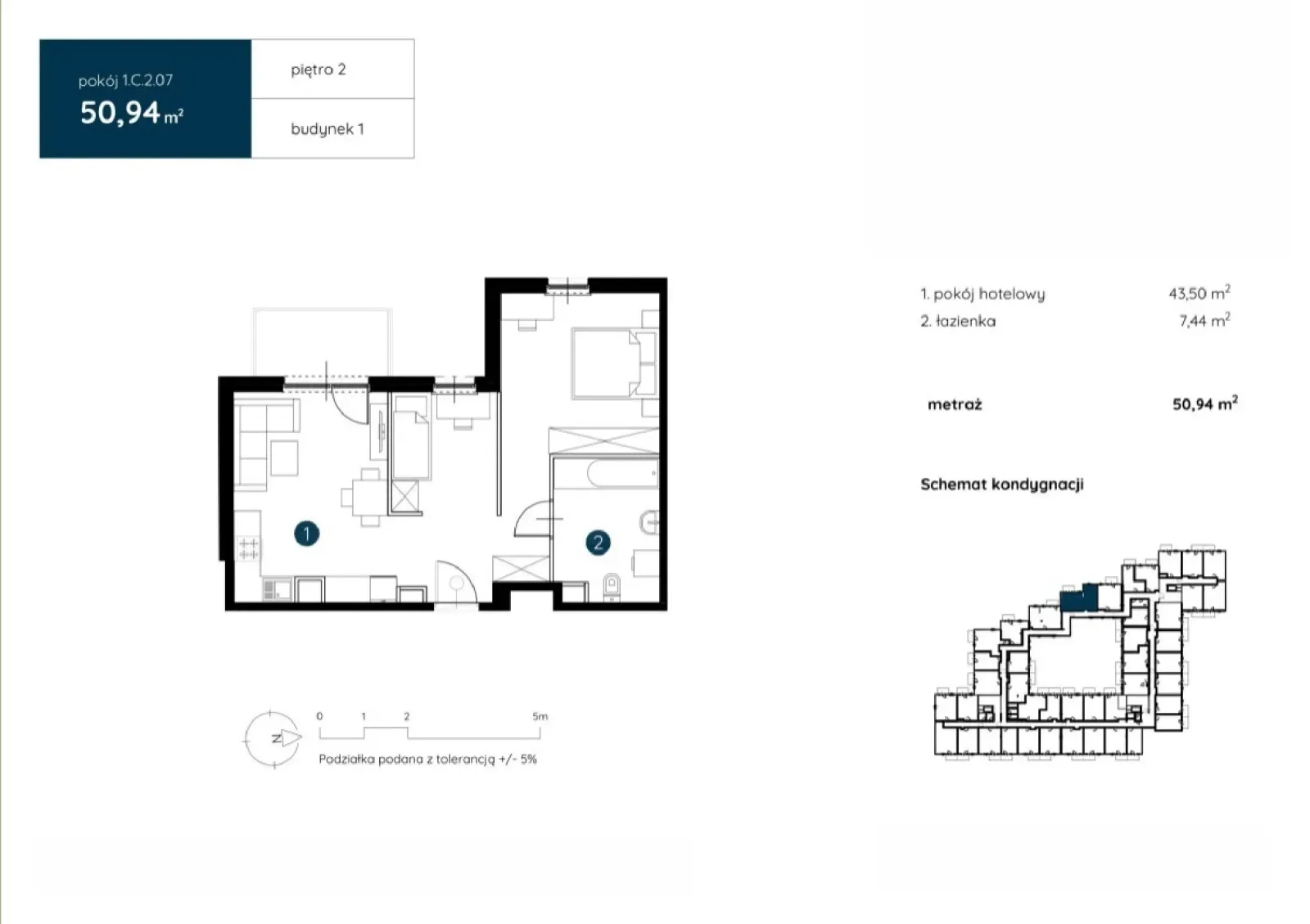 Floor plan: Apartment no. 1.C.2.07