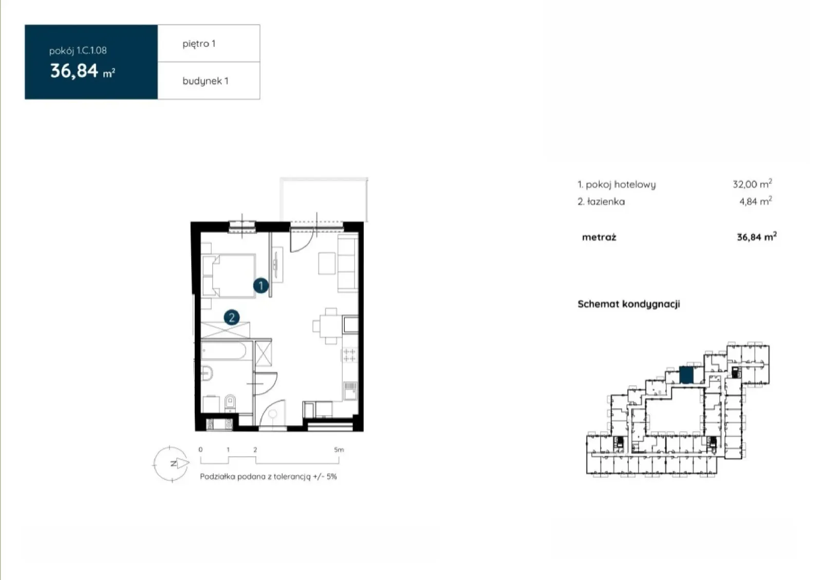 Floor plan: Apartment no. 1.C.1.08