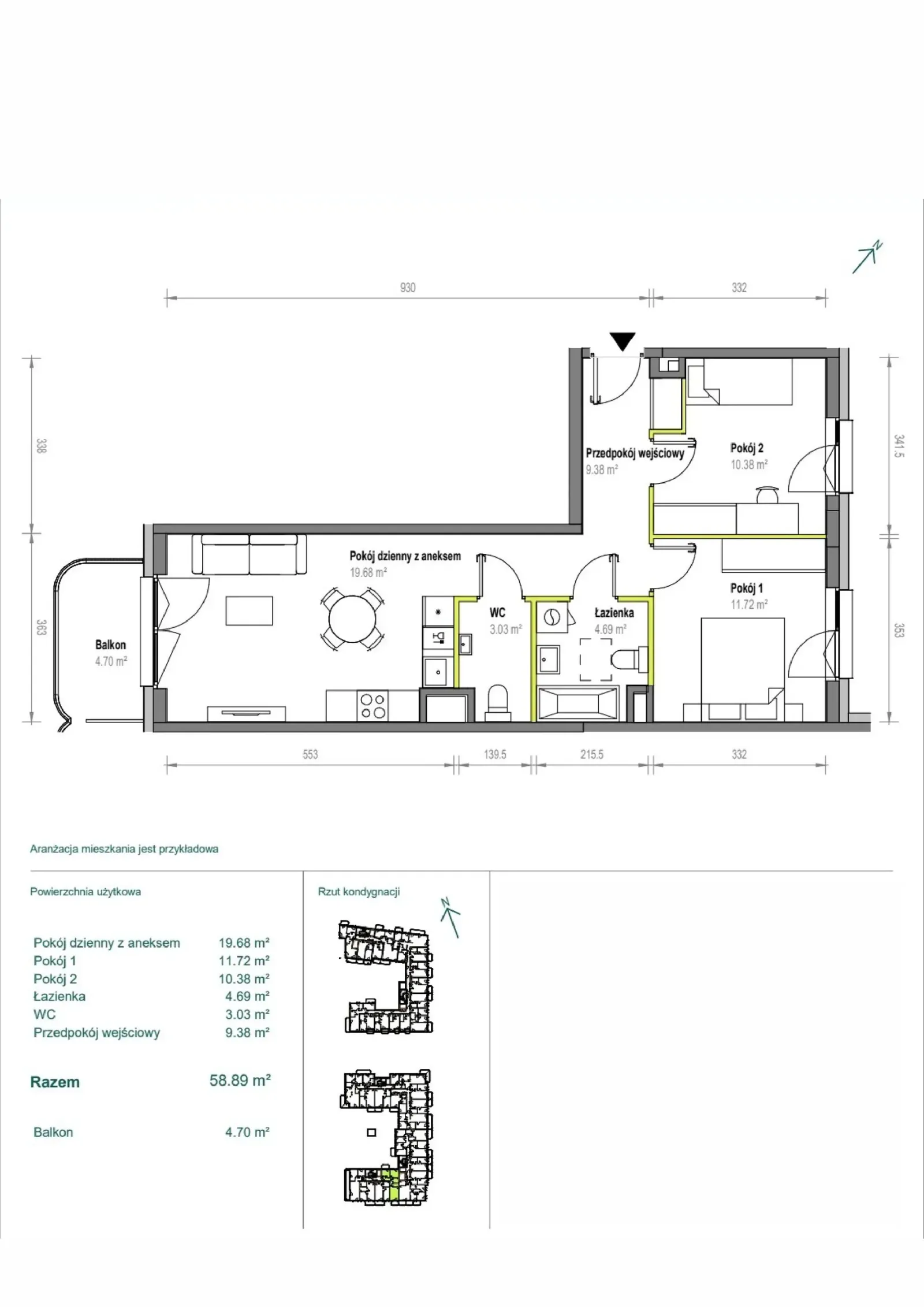 Floor plan: Apartment no. B/3/162