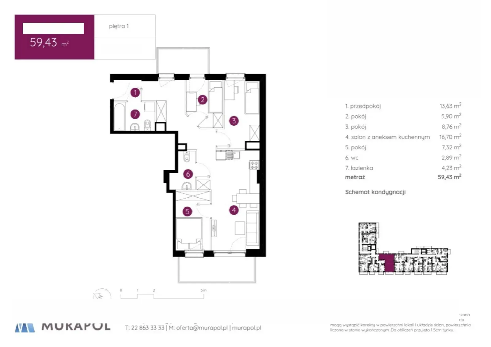 Floor plan: Apartment no. 4.B.1.01