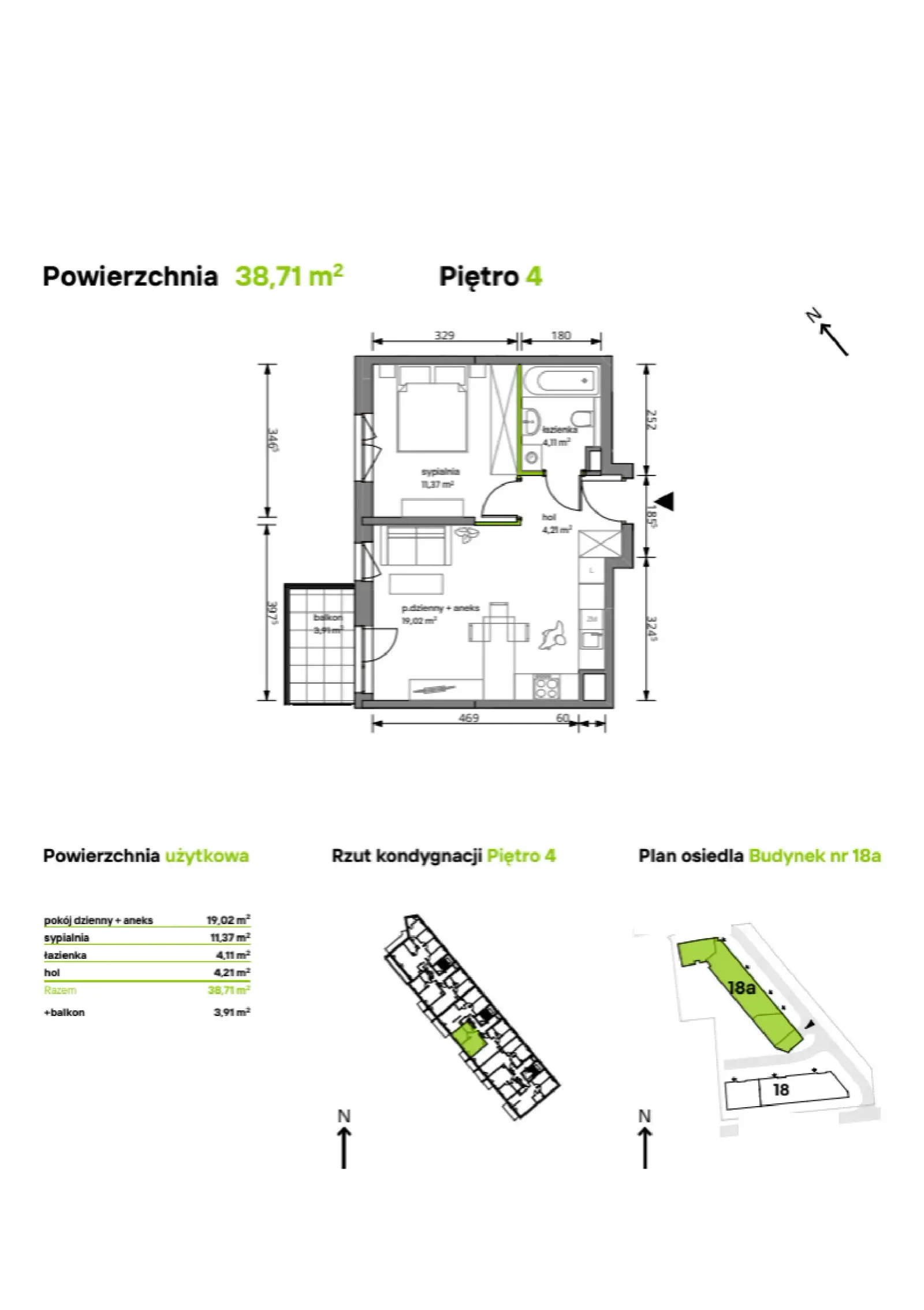 Rzut: Lokal 18A/037, 2 pok.