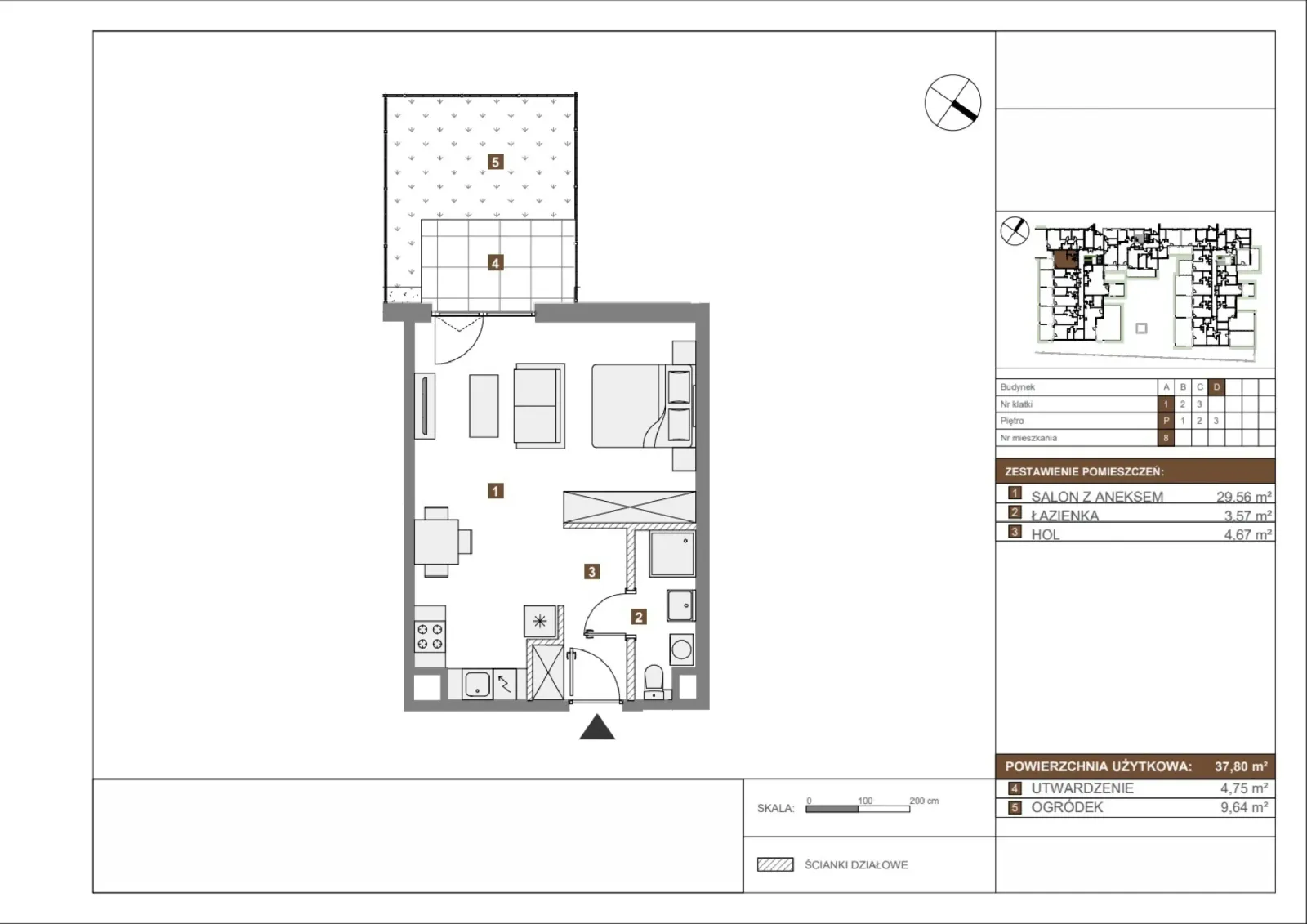 Floor plan: Apartment no. D8