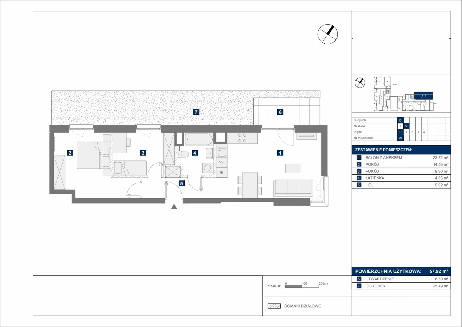 Floor plan: Apartment no. D29