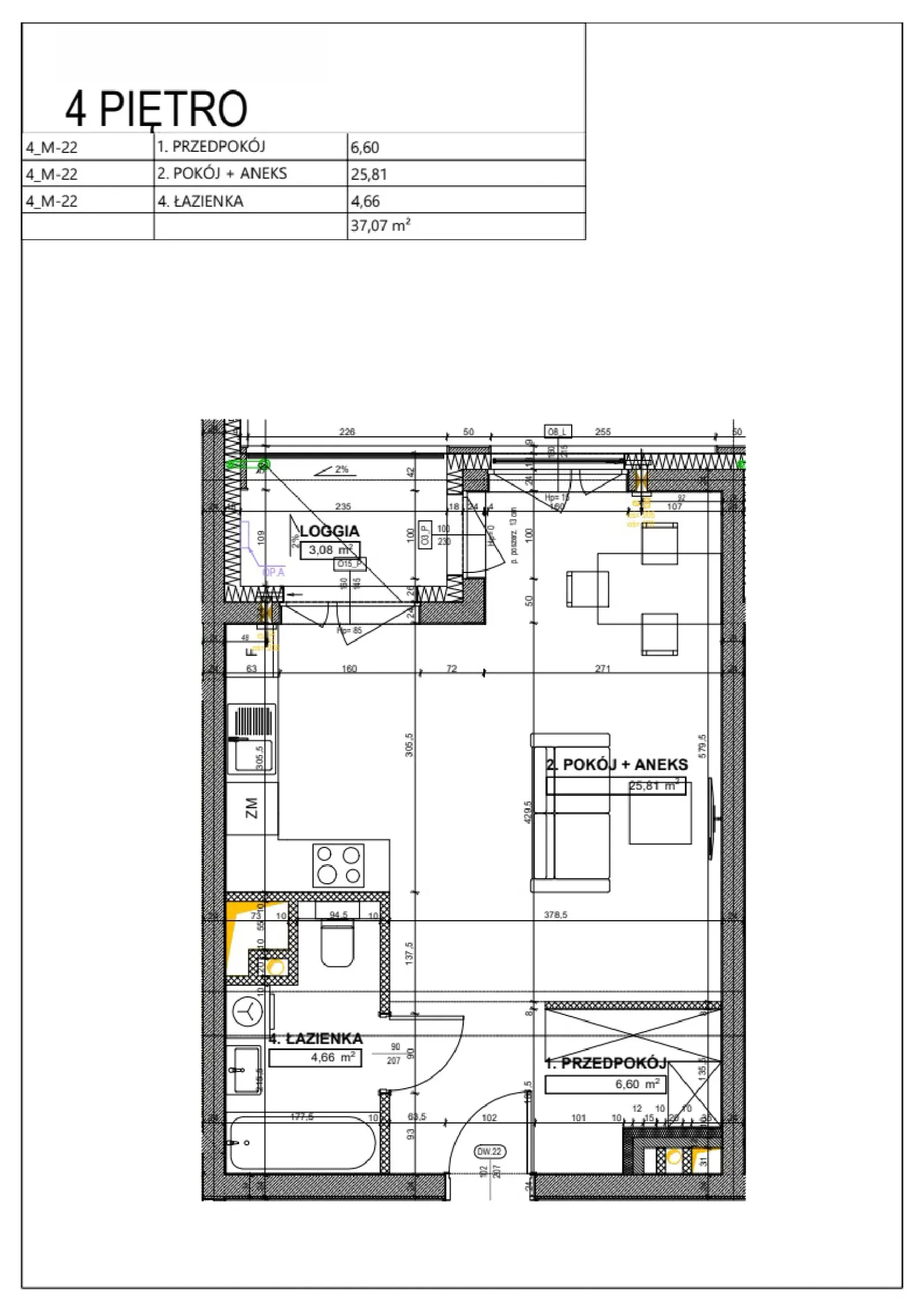 Floor plan: Apartment no. B51