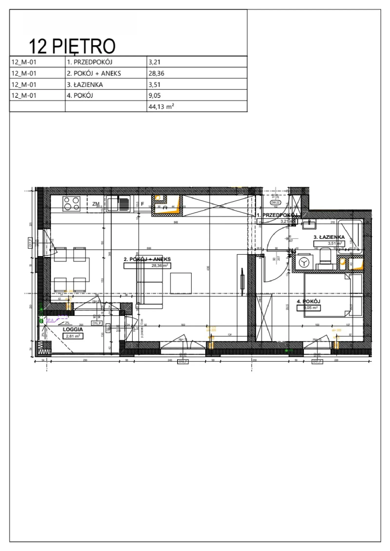 Floor plan: Apartment no. B123_B
