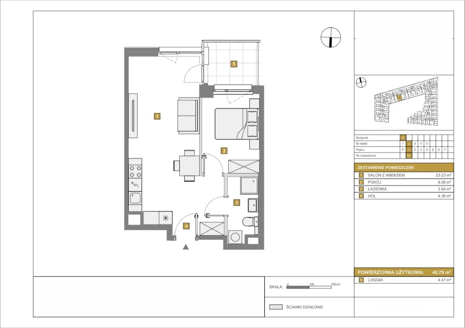 Floor plan: Apartment no. A91