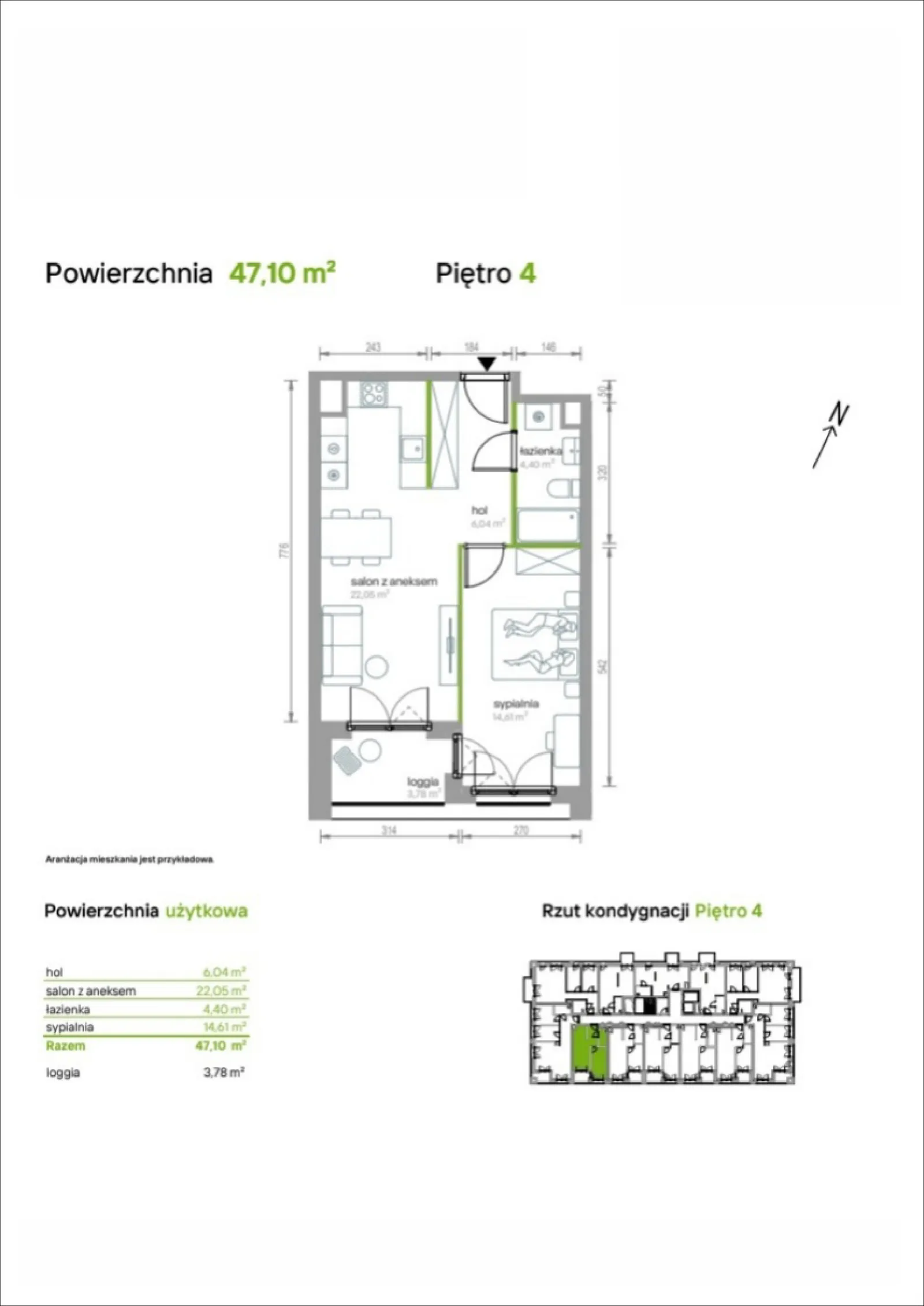 Rzut: Lokal 4/A/01, 2 pok.