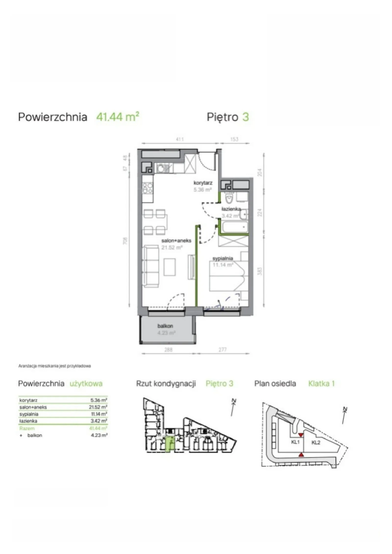 Floor plan: Apartment no. K1/3/18