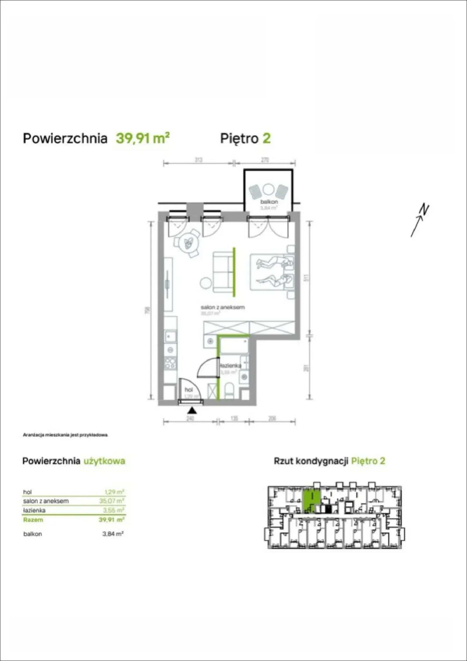 Rzut: Lokal 2/A/10, 1 pok.