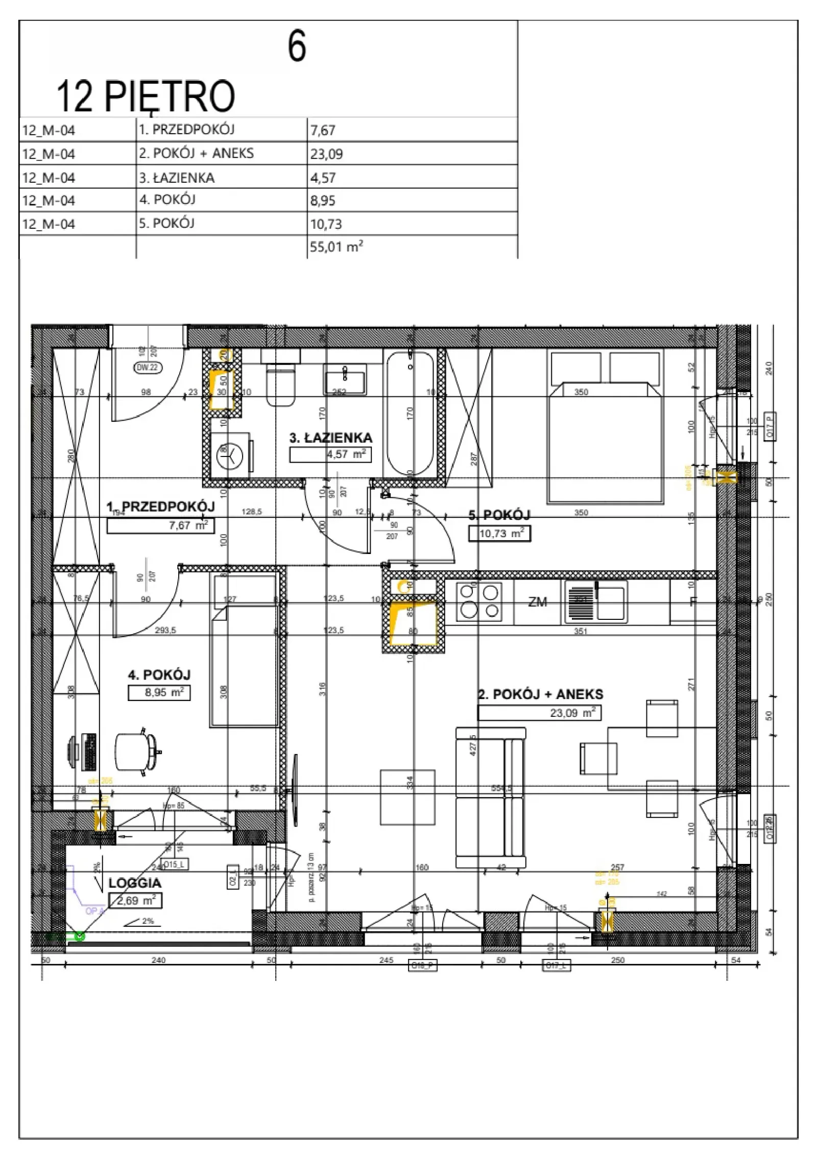Floor plan: Apartment no. B126