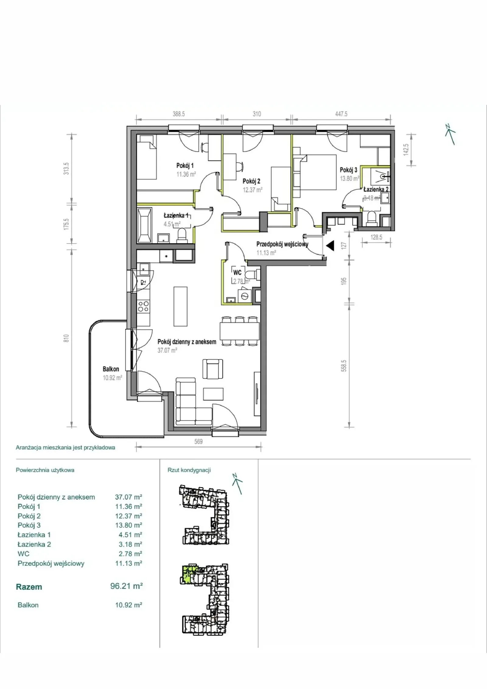 Floor plan: Apartment no. B/1/102
