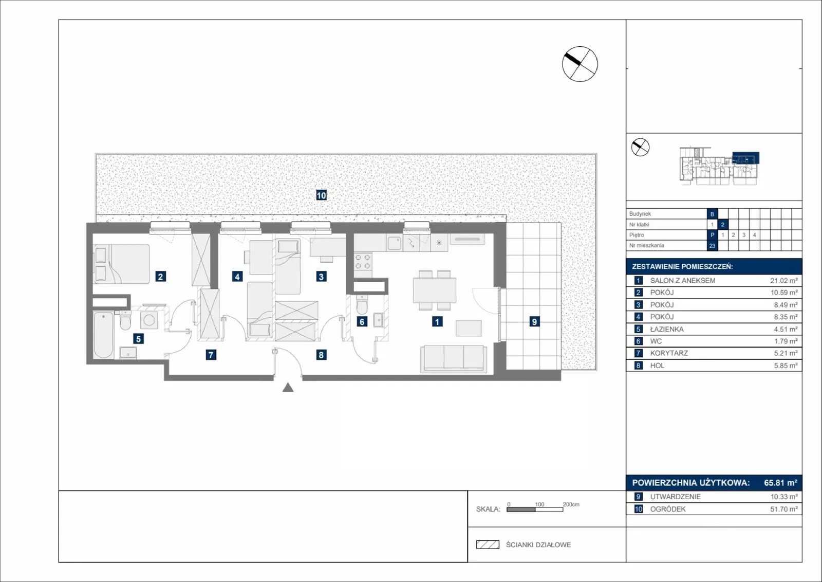 Floor plan: Apartment no. B23