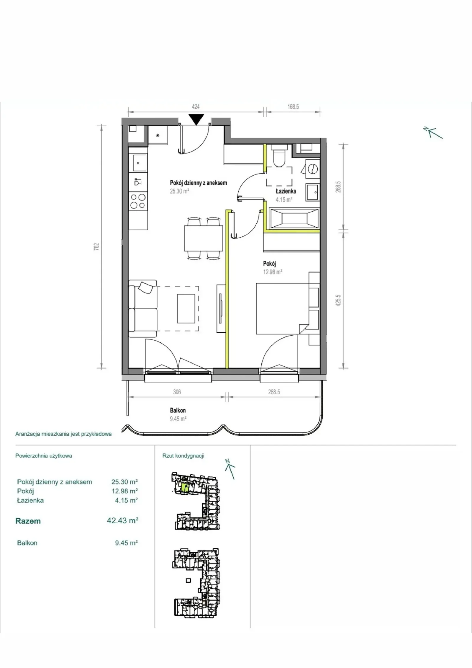 Floor plan: Apartment no. A/1/3