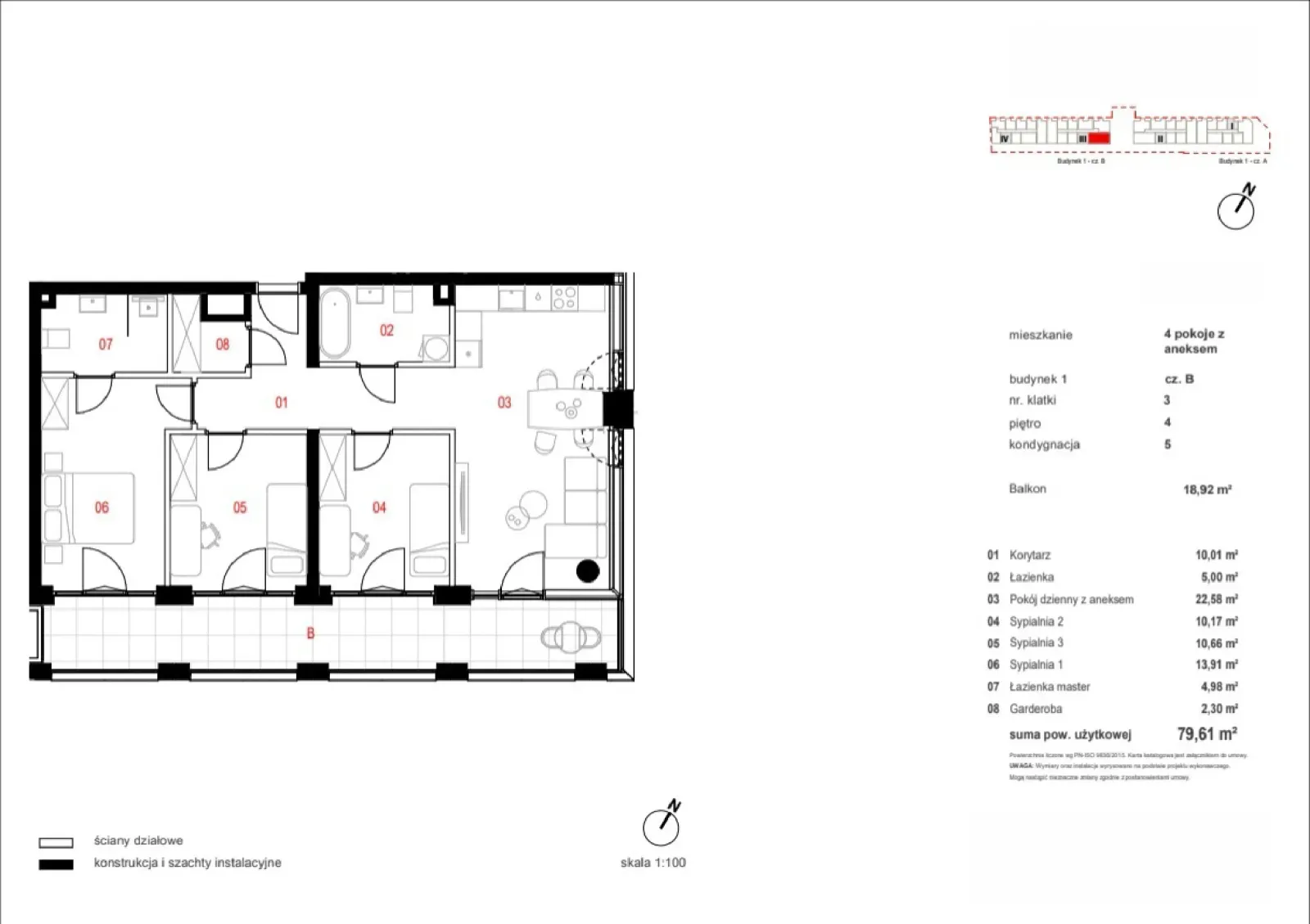 Rzut: Lokal B/03/04/126, 4 pok.
