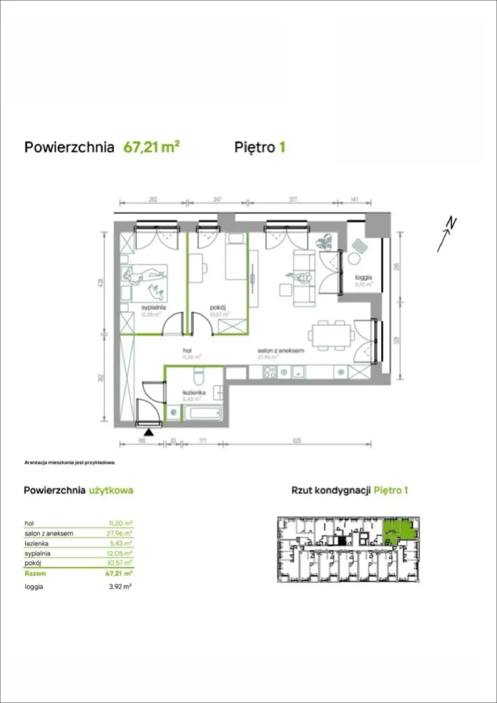 Rzut: Lokal 1/A/07, 3 pok.