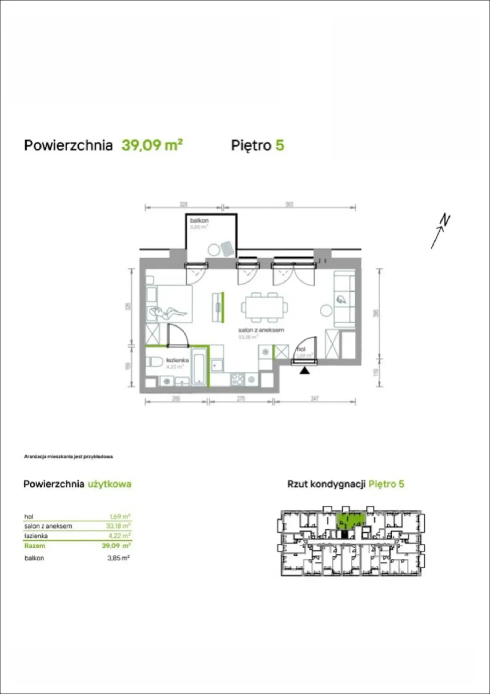 Rzut: Lokal 5/A/09, 1 pok.