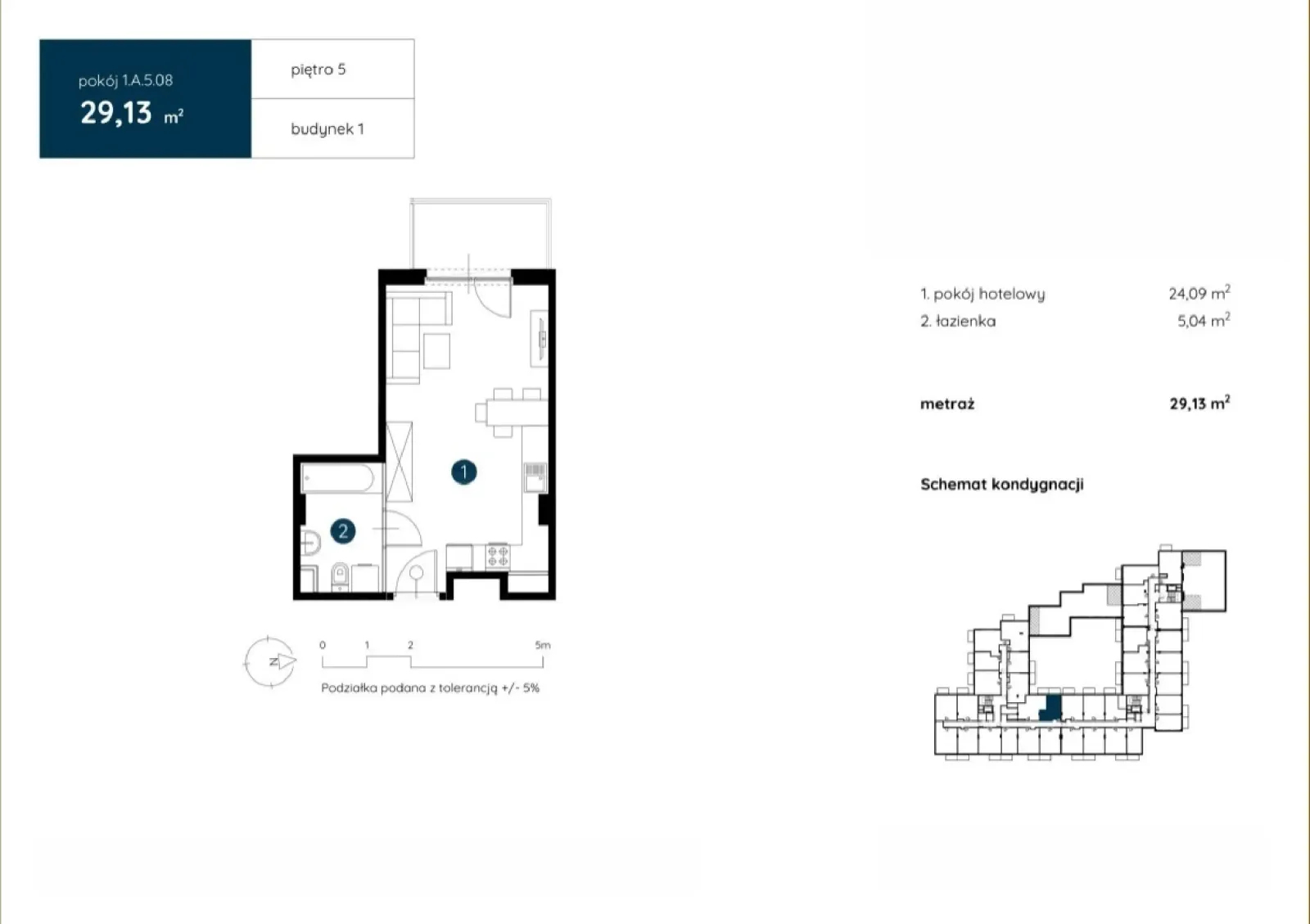 Floor plan: Apartment no. 1.A.5.08