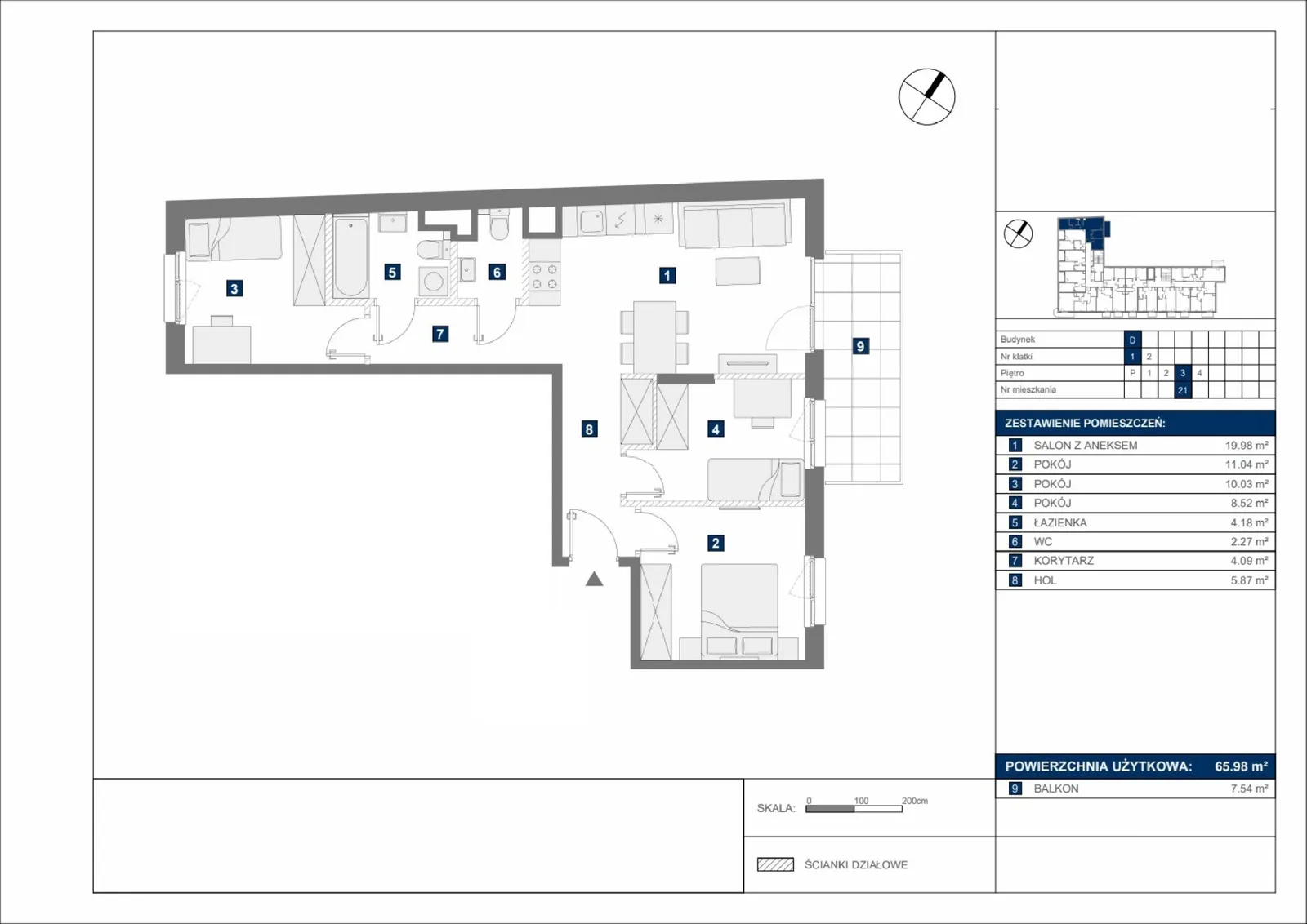 Floor plan: Apartment no. D21